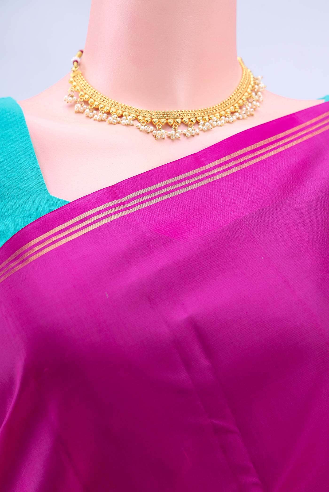 Rani Pink Dual Tone Nangavalli Silk [ Salem ] Saree