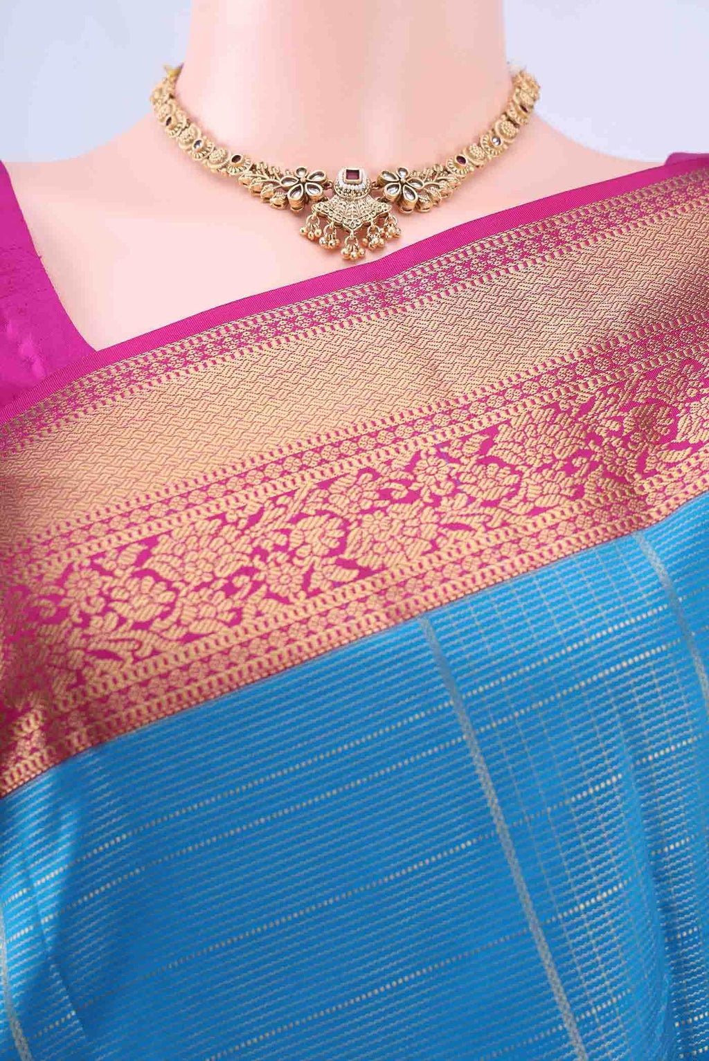 Blue Dual Tone Nangavalli Silk [ Salem ] Saree