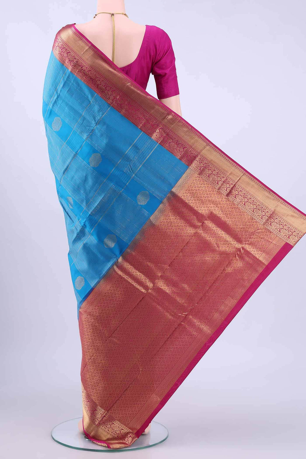 Blue Dual Tone Nangavalli Silk [ Salem ] Saree