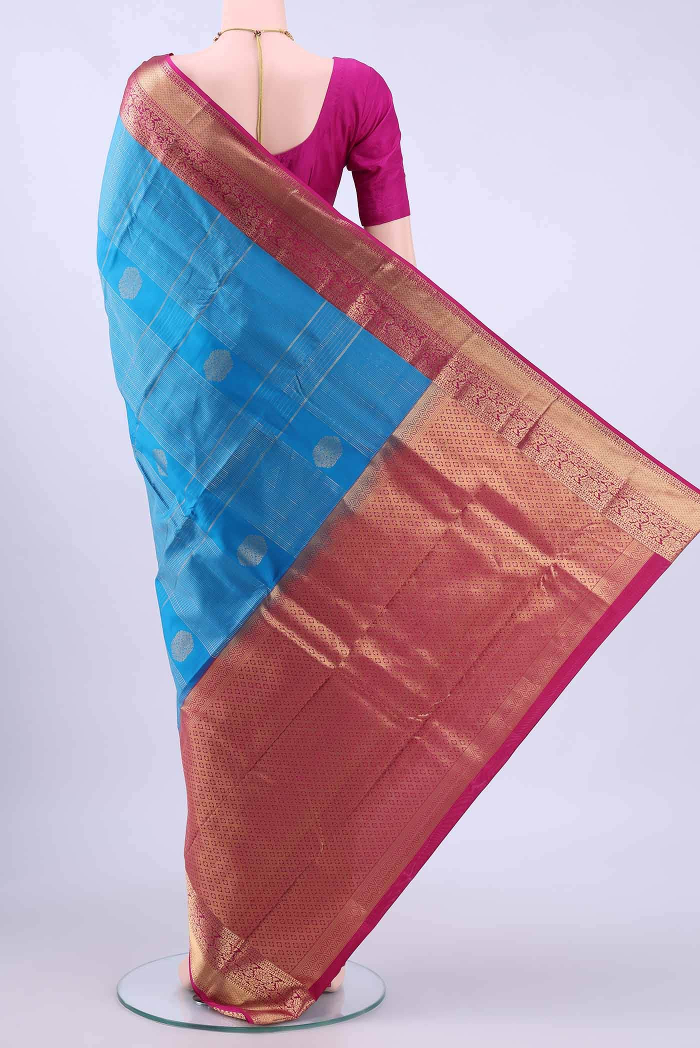 Blue Dual Tone Nangavalli Silk [ Salem ] Saree