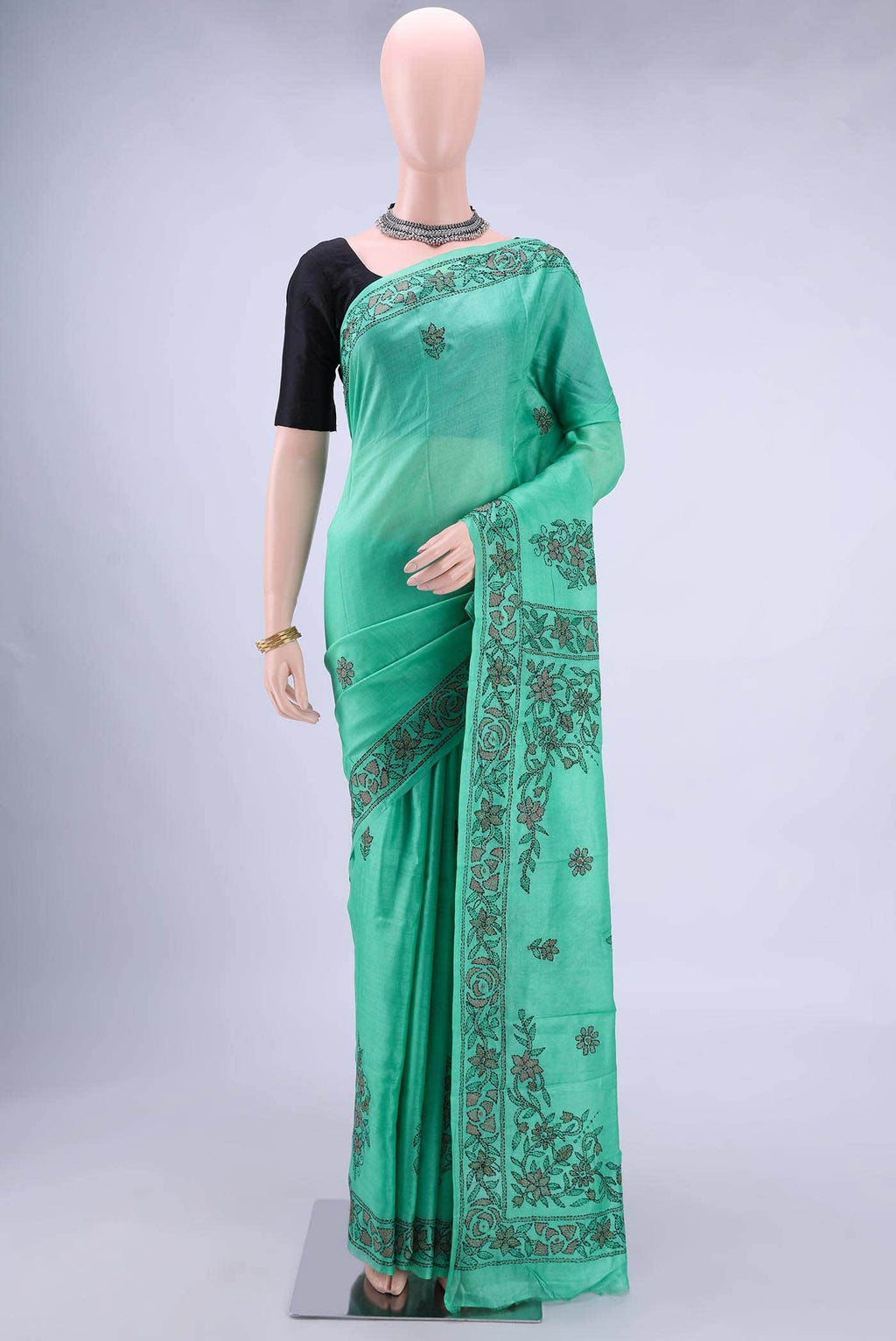 Light Green Banarasi Katan Silk Saree