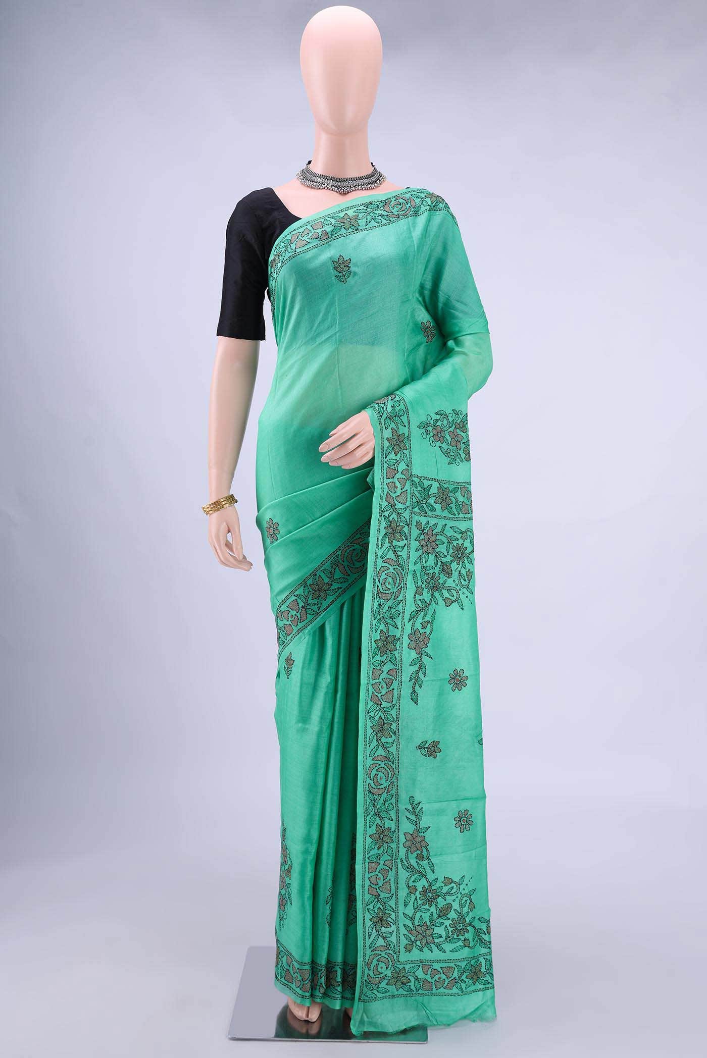 Light Green Banarasi Katan Silk Saree