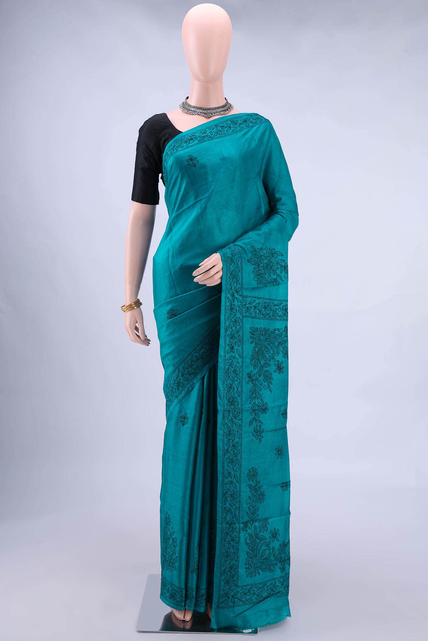 Blue Banarasi Katan Silk Saree