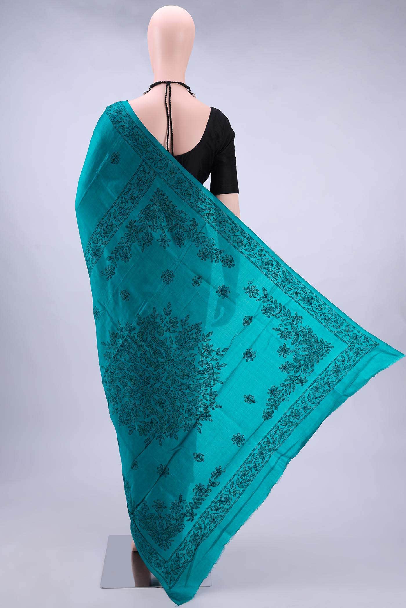 Blue Banarasi Katan Silk Saree