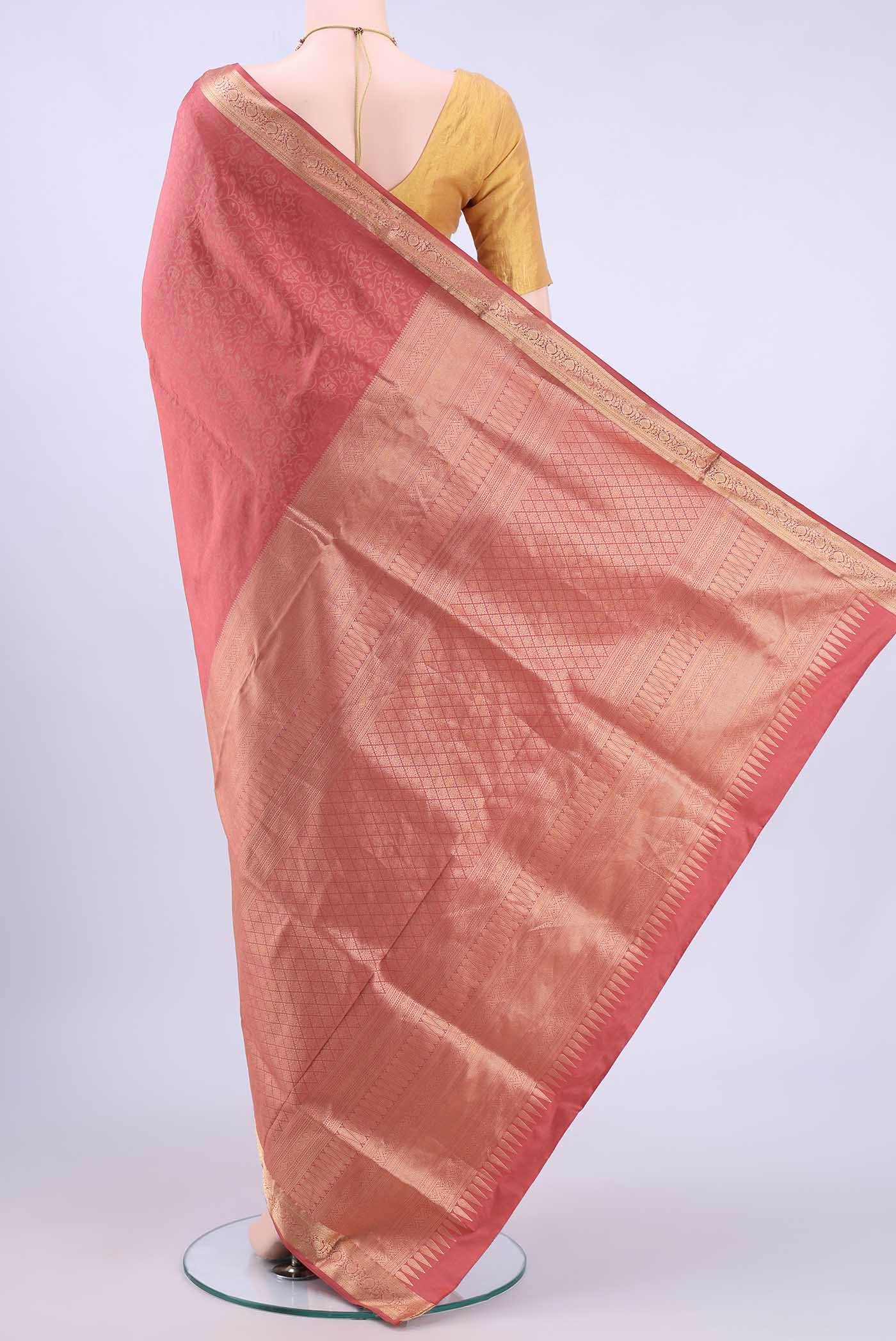 Peach Soft Silk Saree