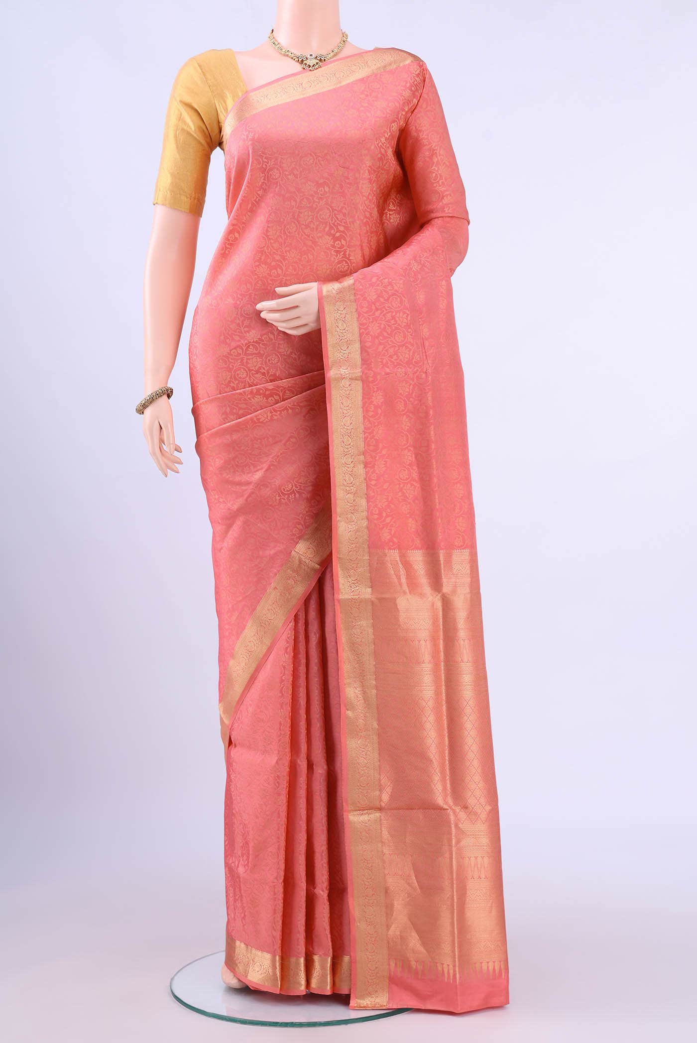 Peach Soft Silk Saree