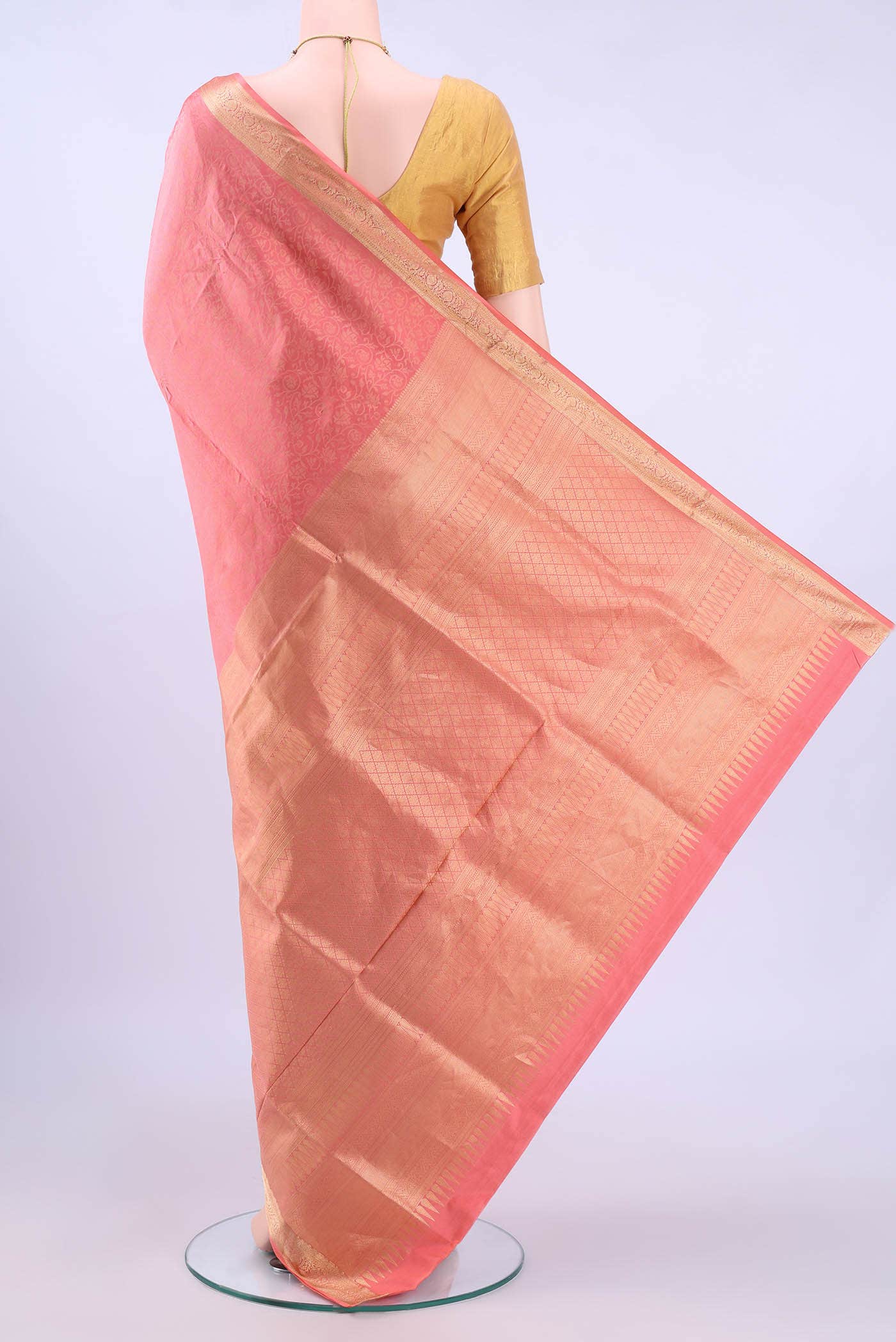 Peach Soft Silk Saree
