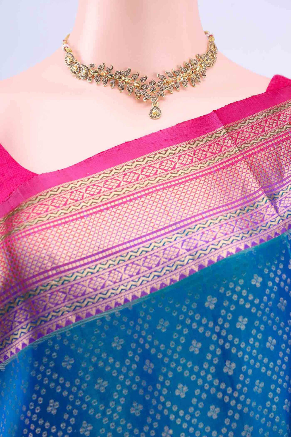 Peacock Blue Soft Silk Saree