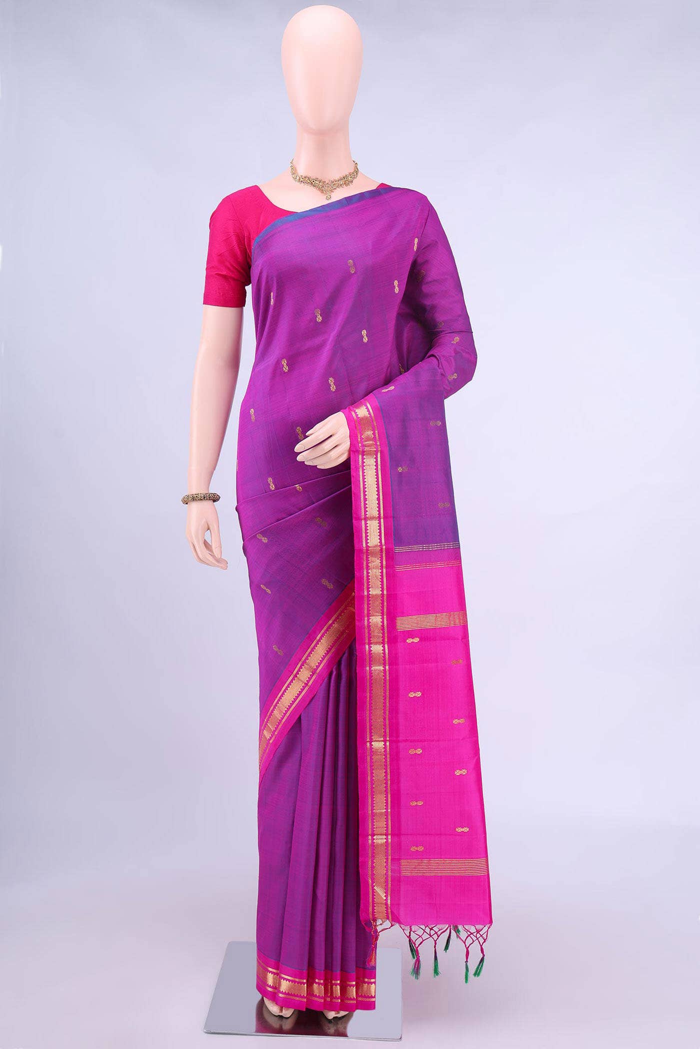 Magenta Kanchipuram Silk Saree