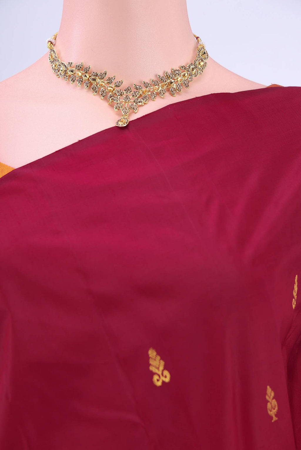 Maroon Kanchipuram Silk Saree