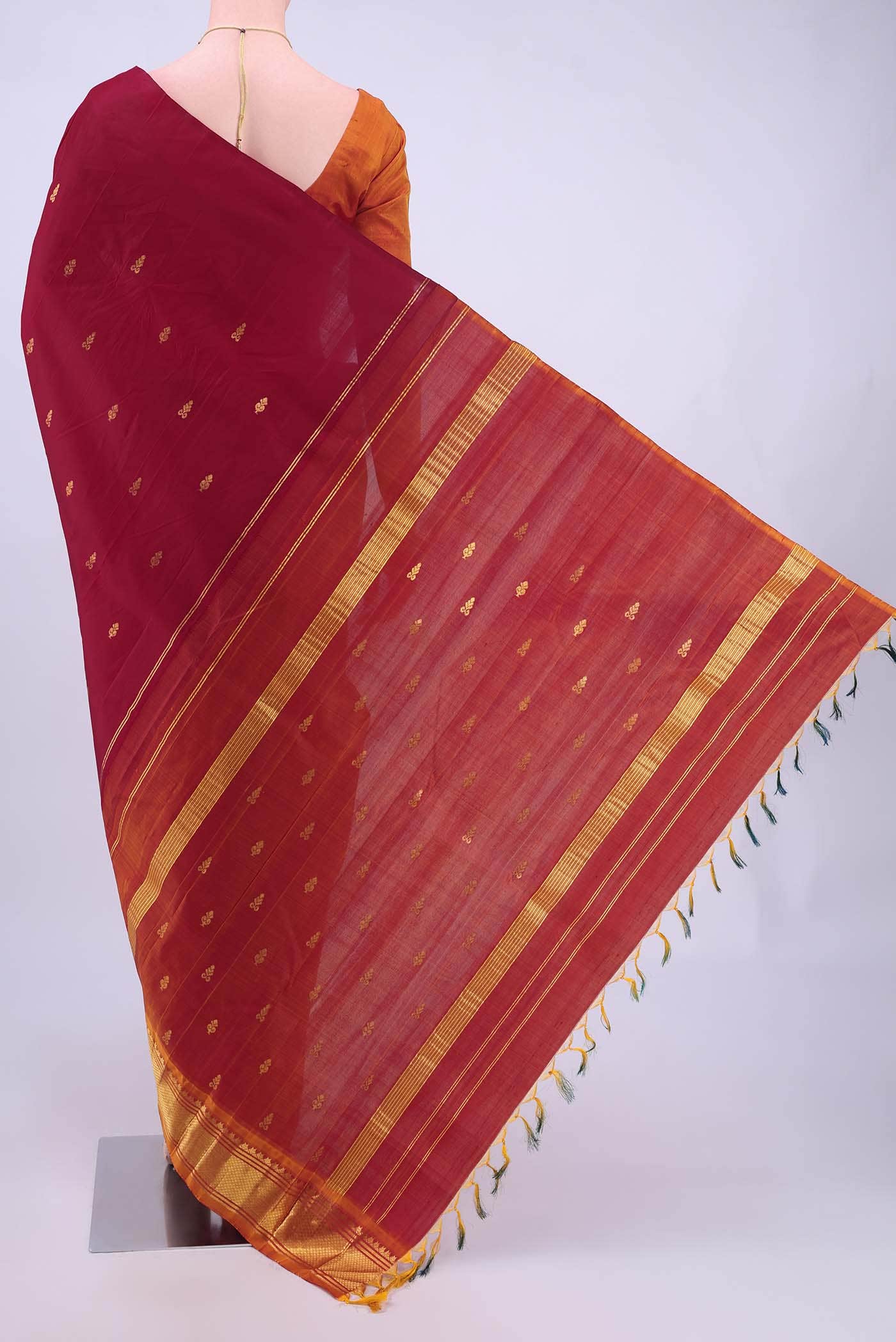 Maroon Kanchipuram Silk Saree
