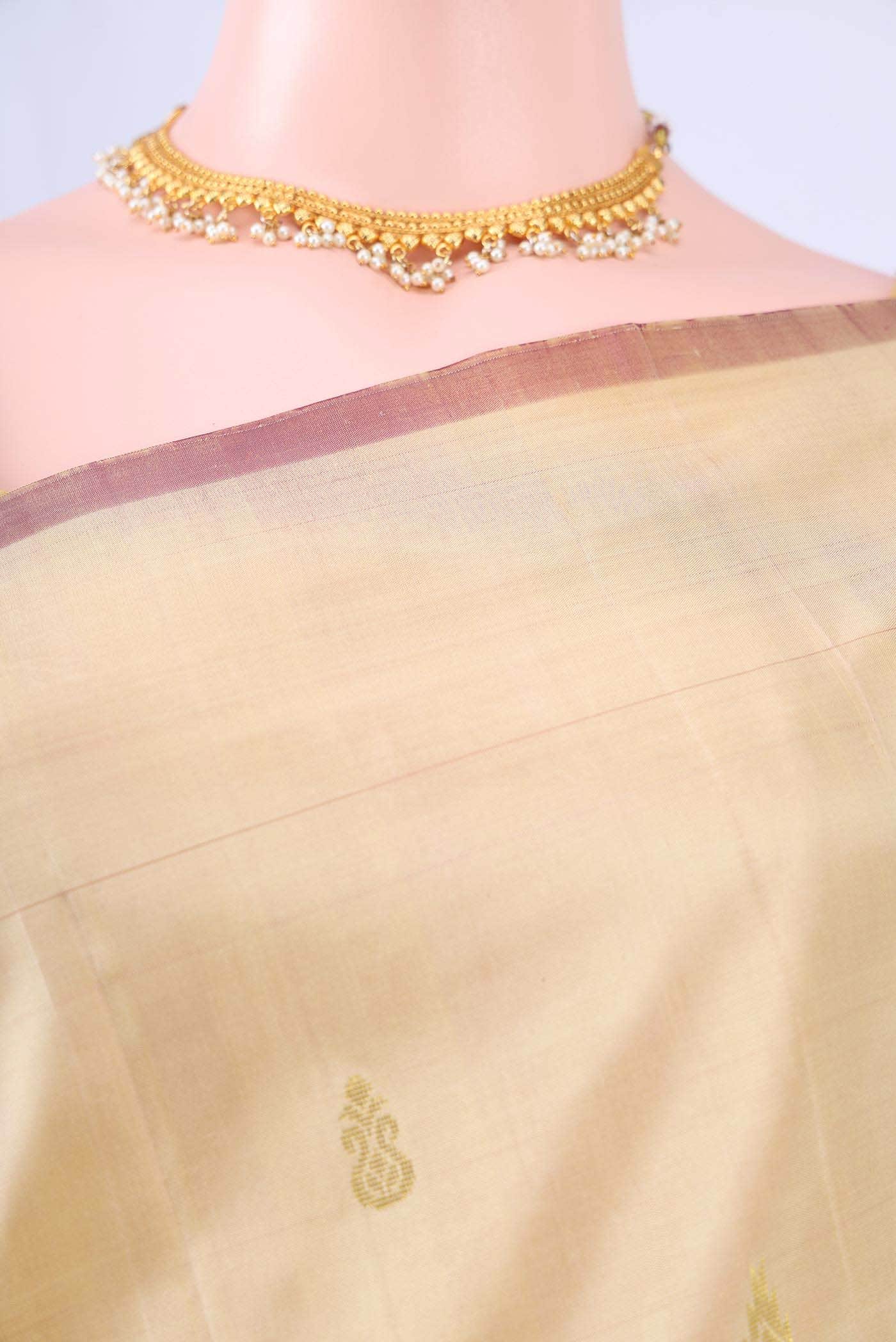 Beige Kanchipuram Saree