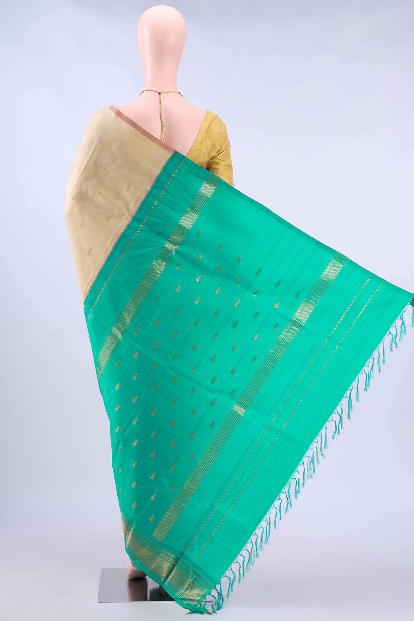 Beige Kanchipuram Saree