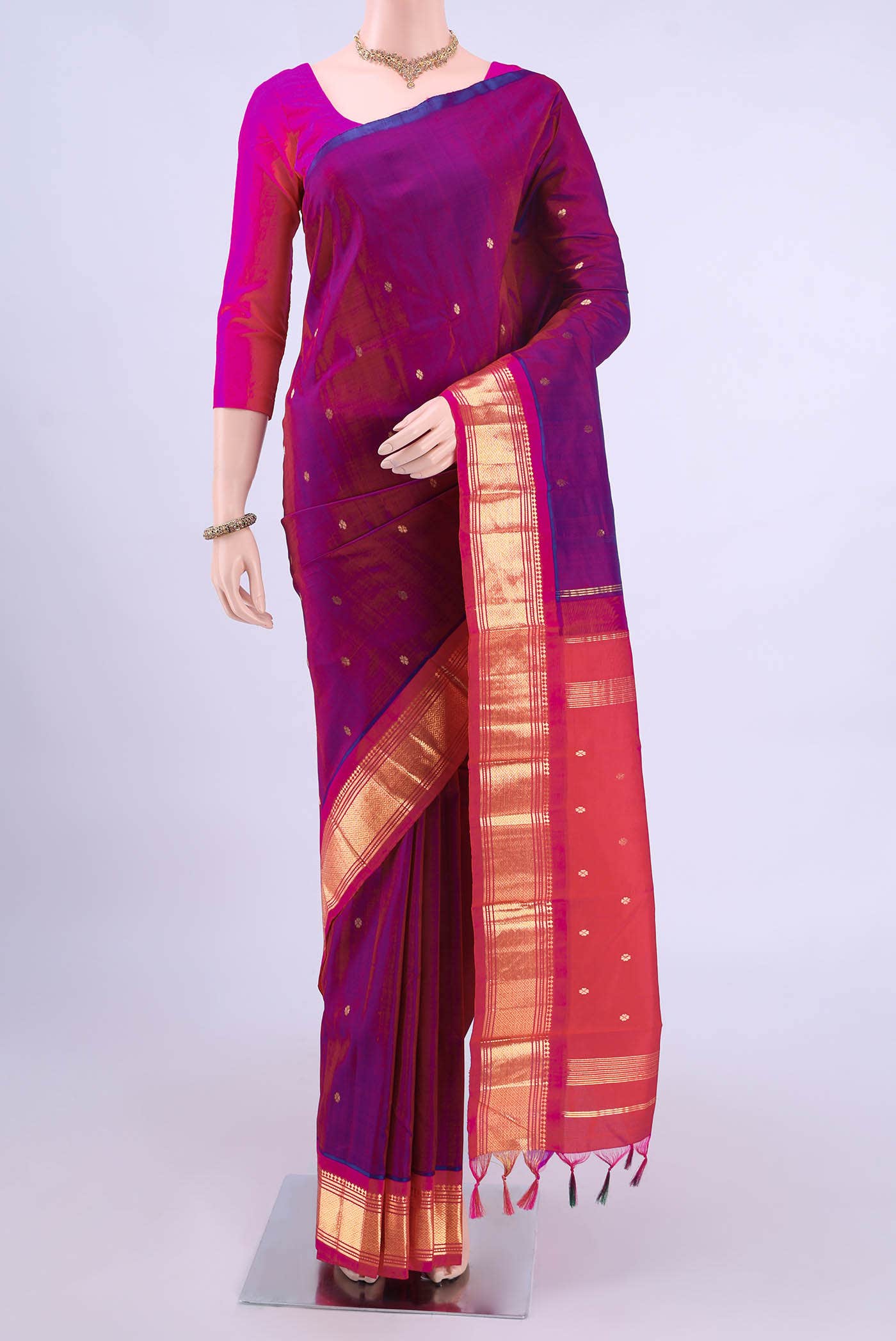 no Dual Tone Kanchipuram Silk Saree