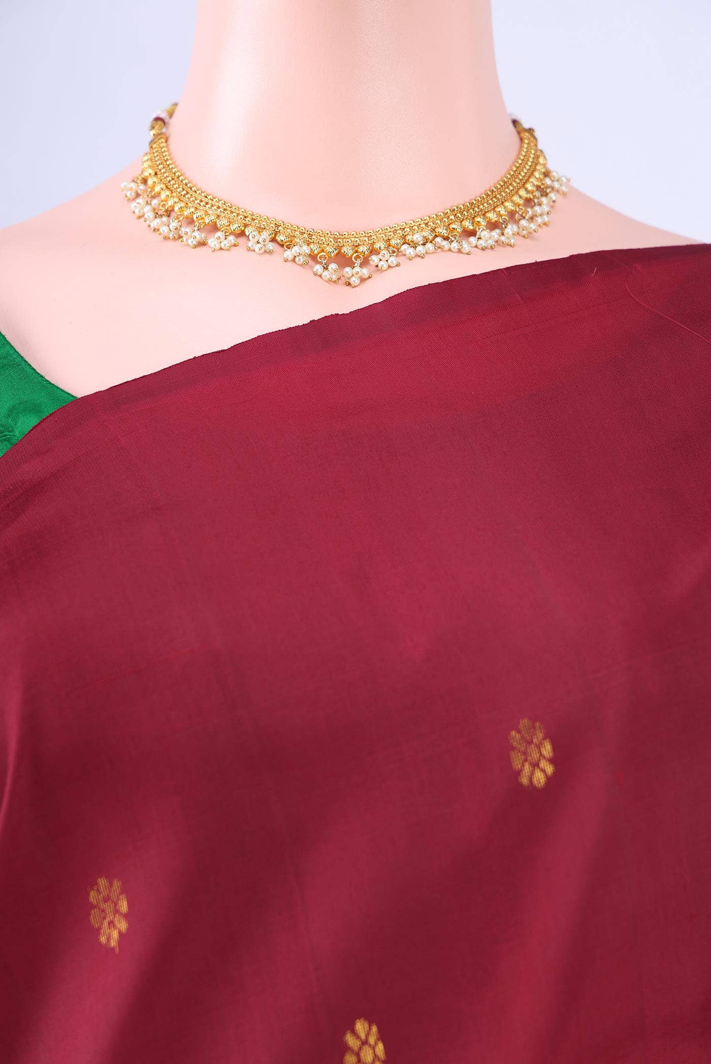 Maroon Kanchipuram Saree