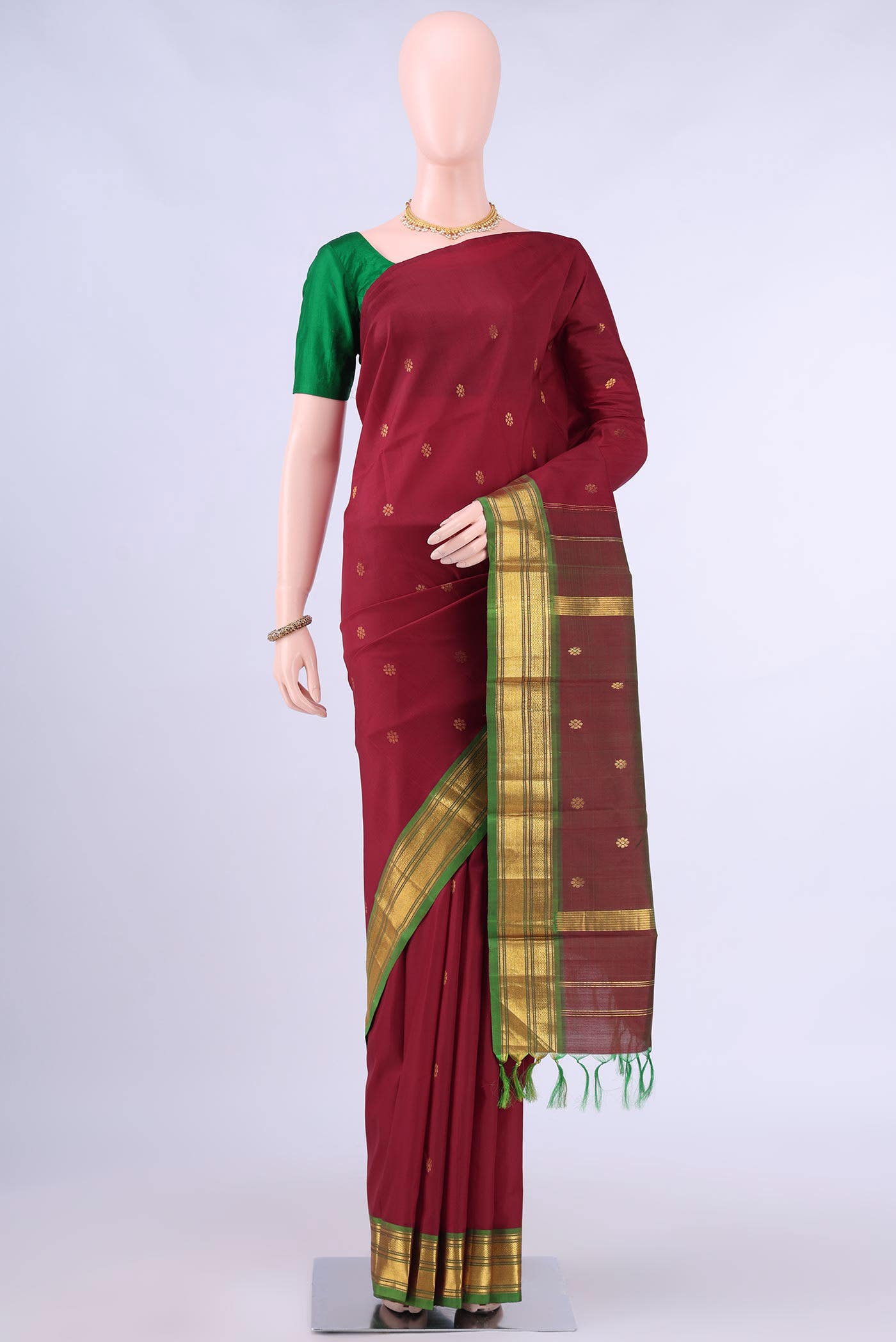 Maroon Kanchipuram Saree