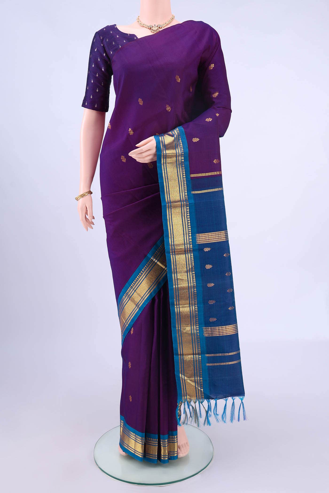 no Dual Tone Kanchipuram Silk Saree