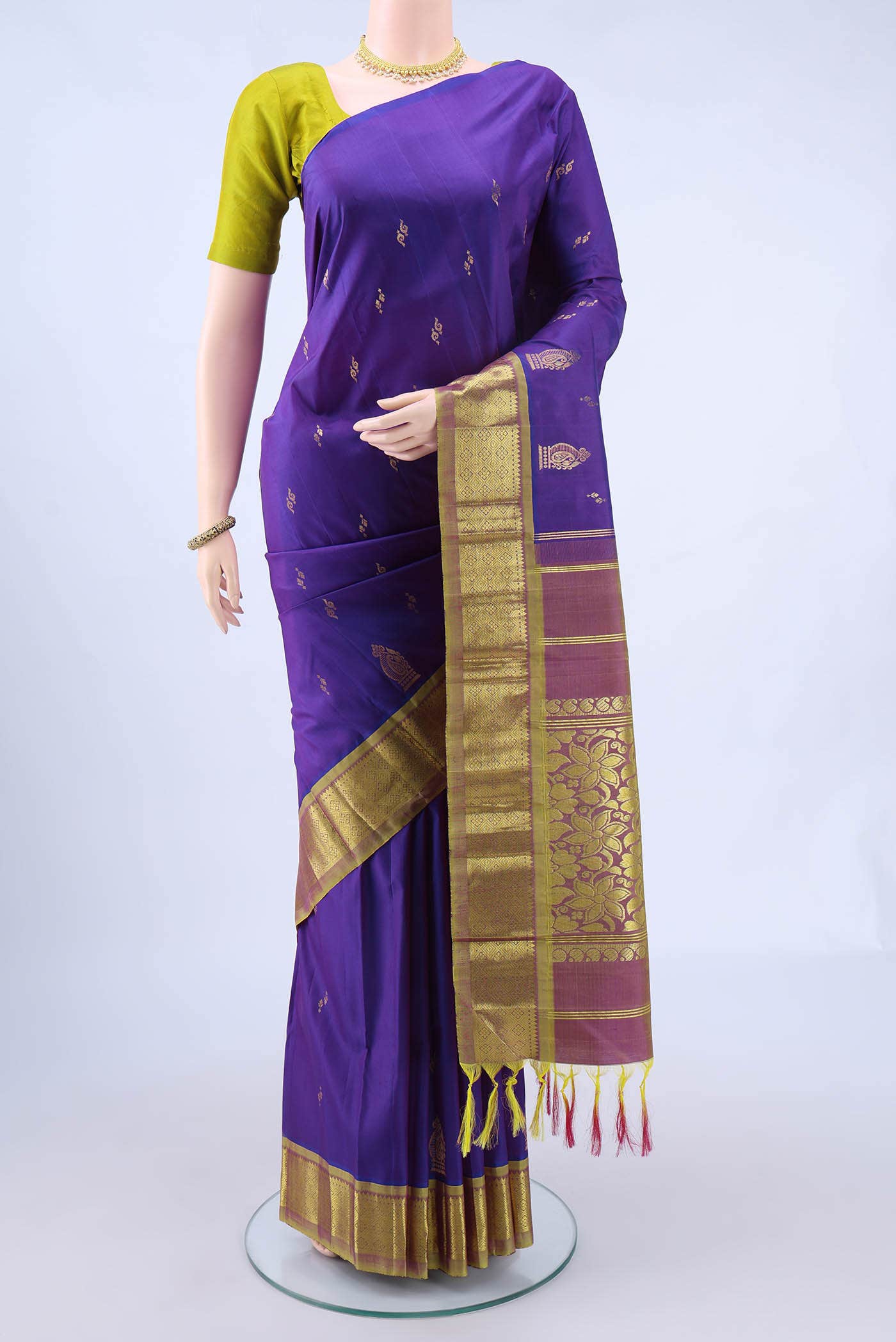 Purple Kanchipuram Silk Saree