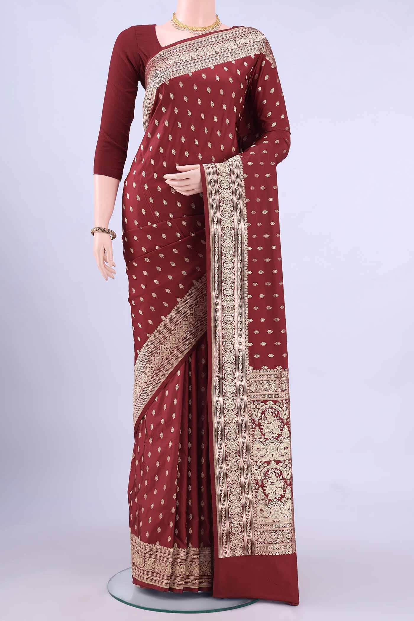 Maroon Banarasi Silk Saree