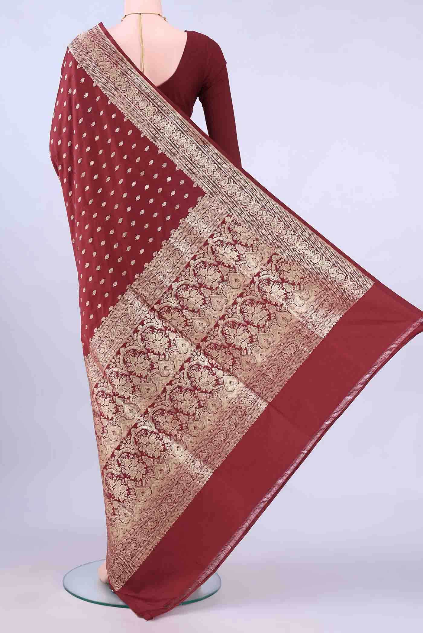 Maroon Banarasi Silk Saree