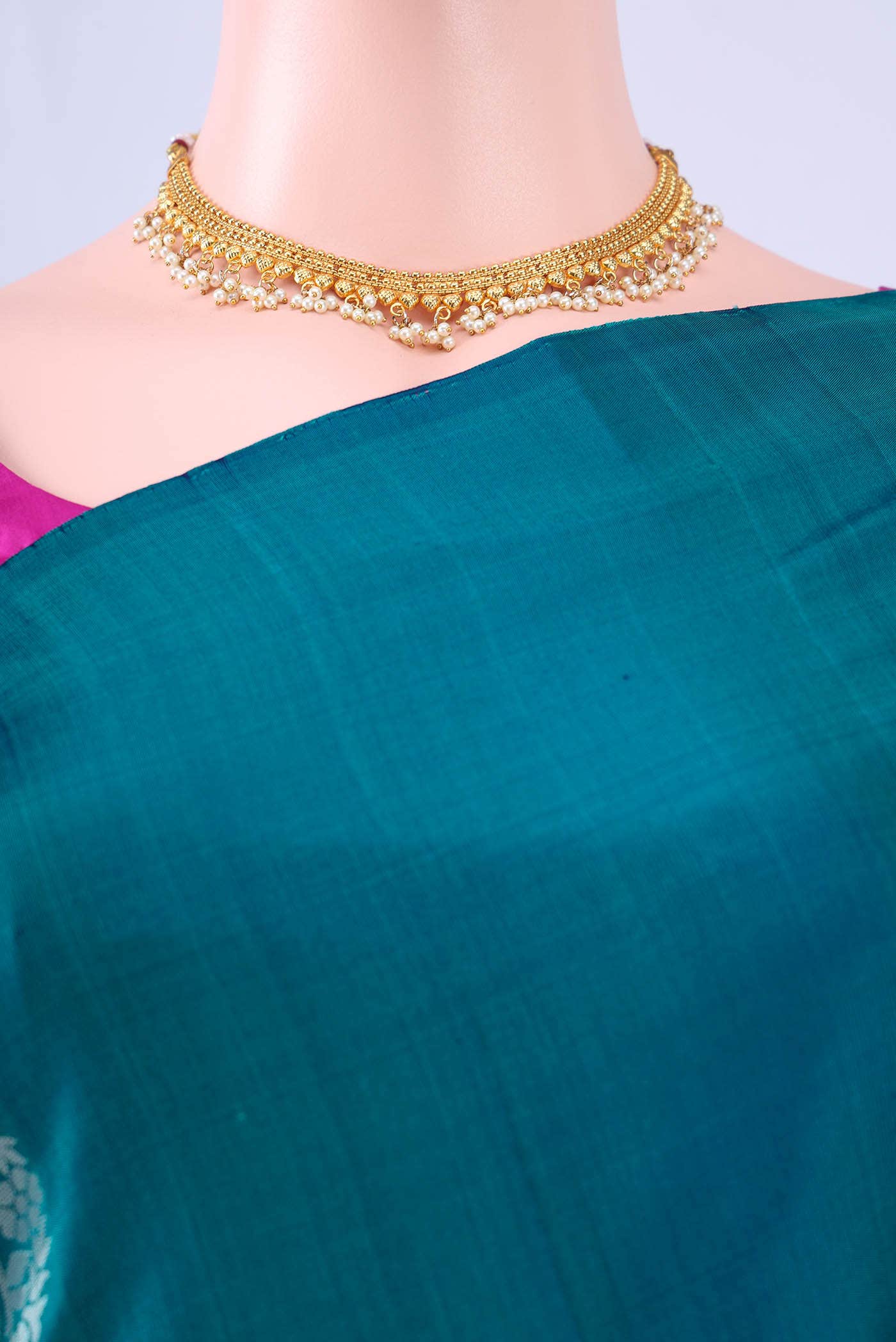 Peacock Blue Soft Silk Saree