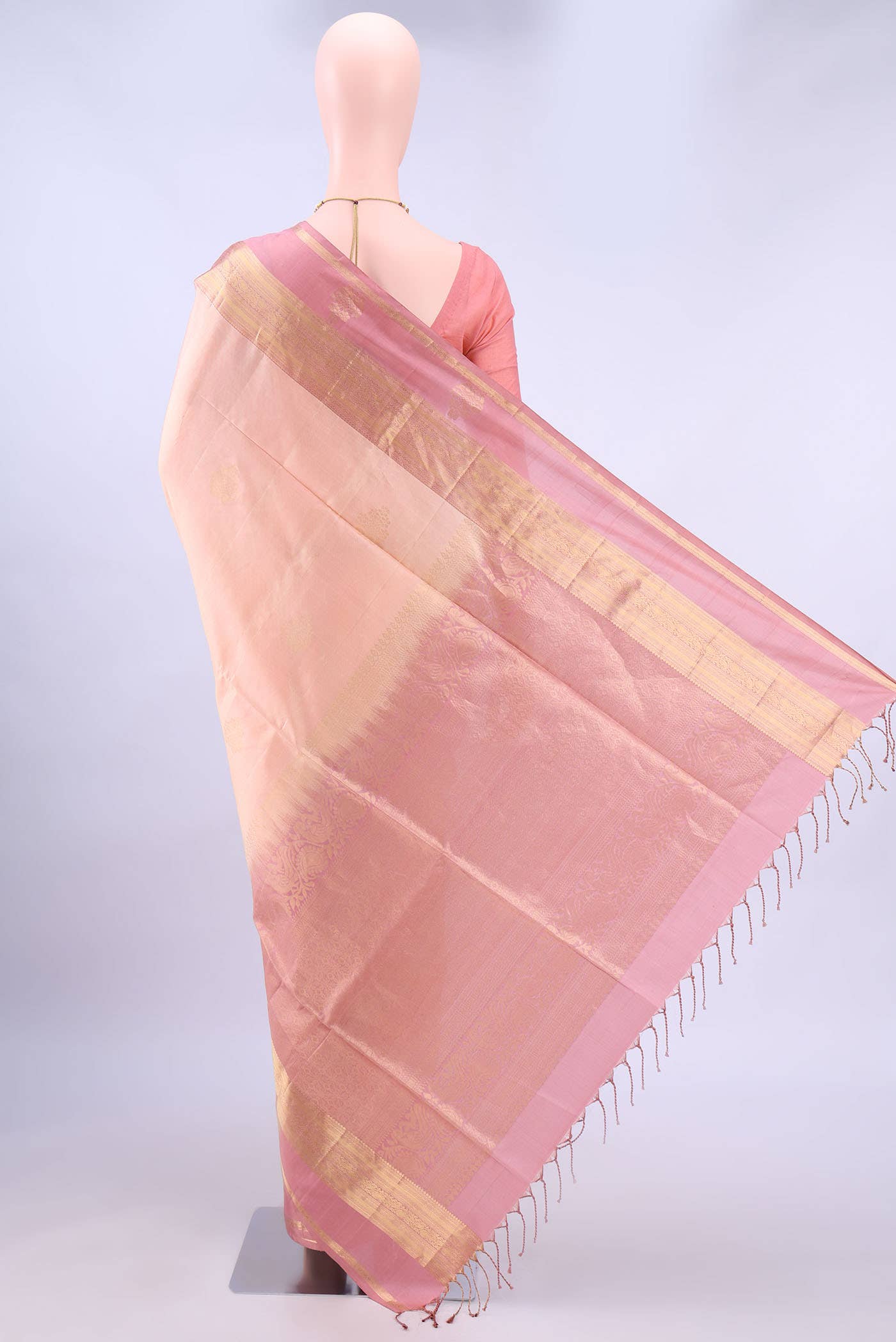 Golden Peach Soft Silk Saree