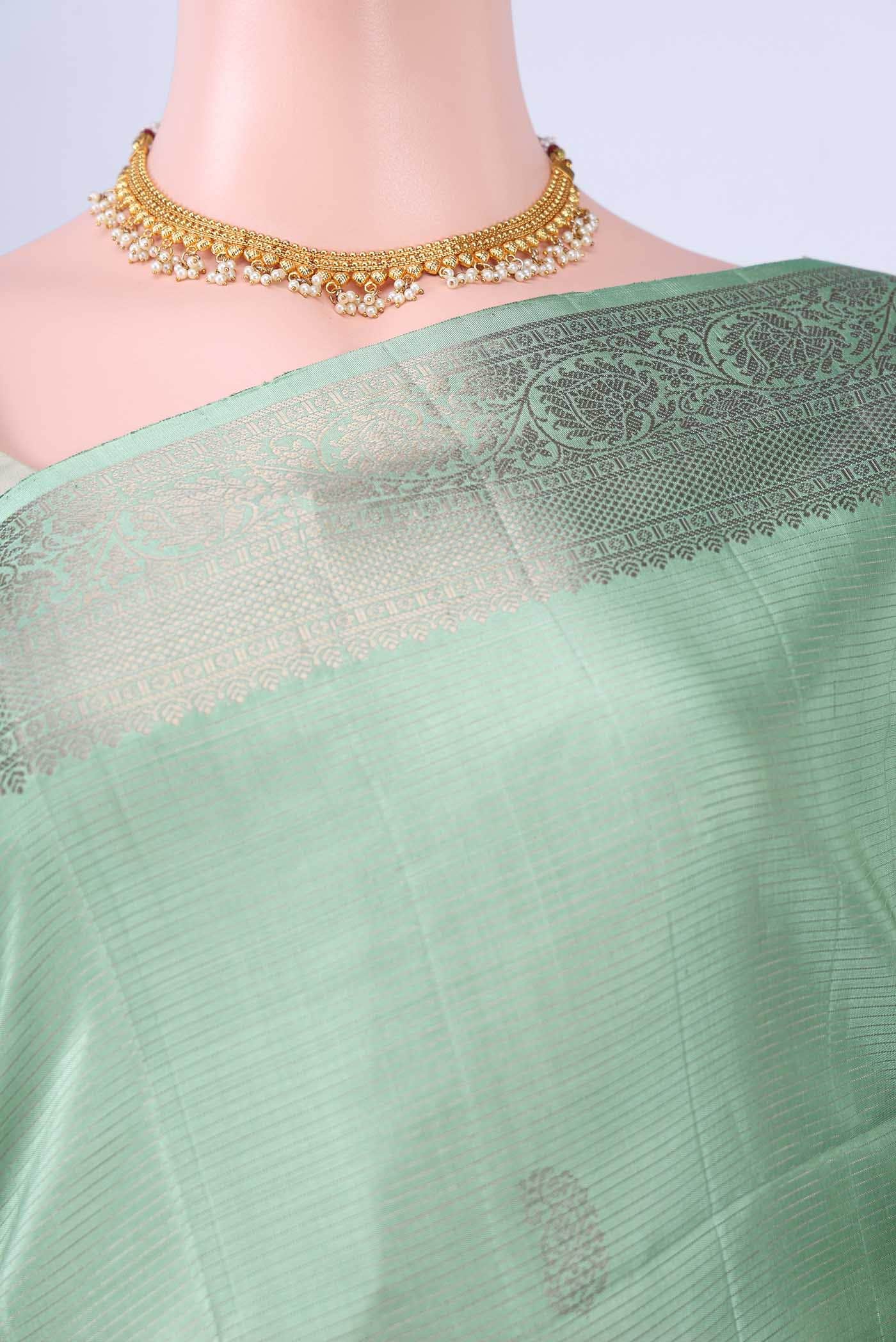 Sage Green Soft Silk Saree