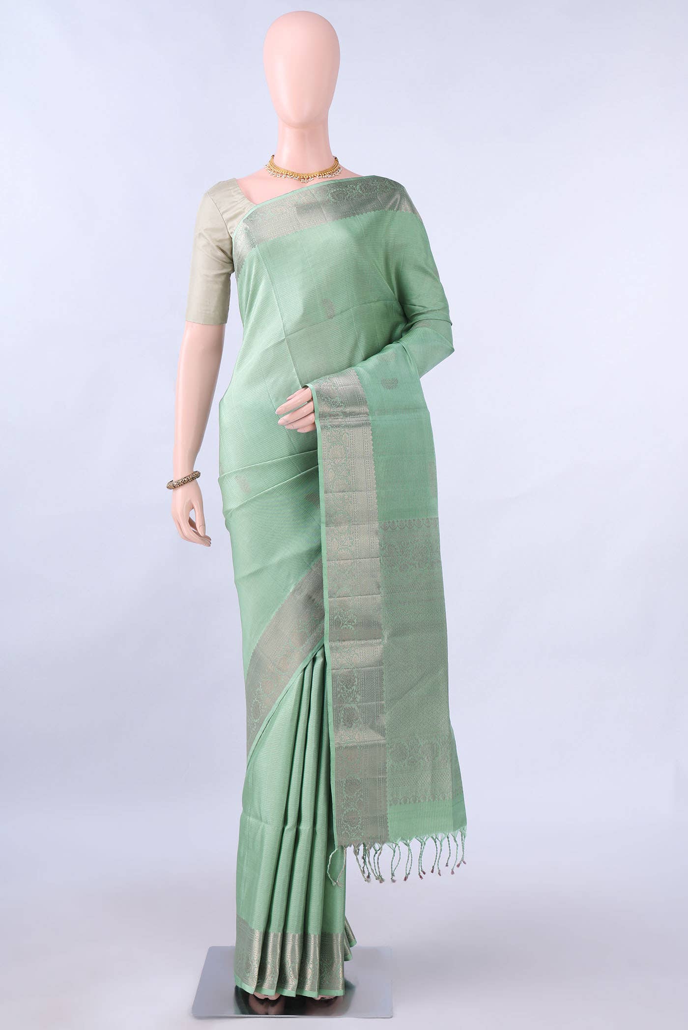 Sage Green Soft Silk Saree