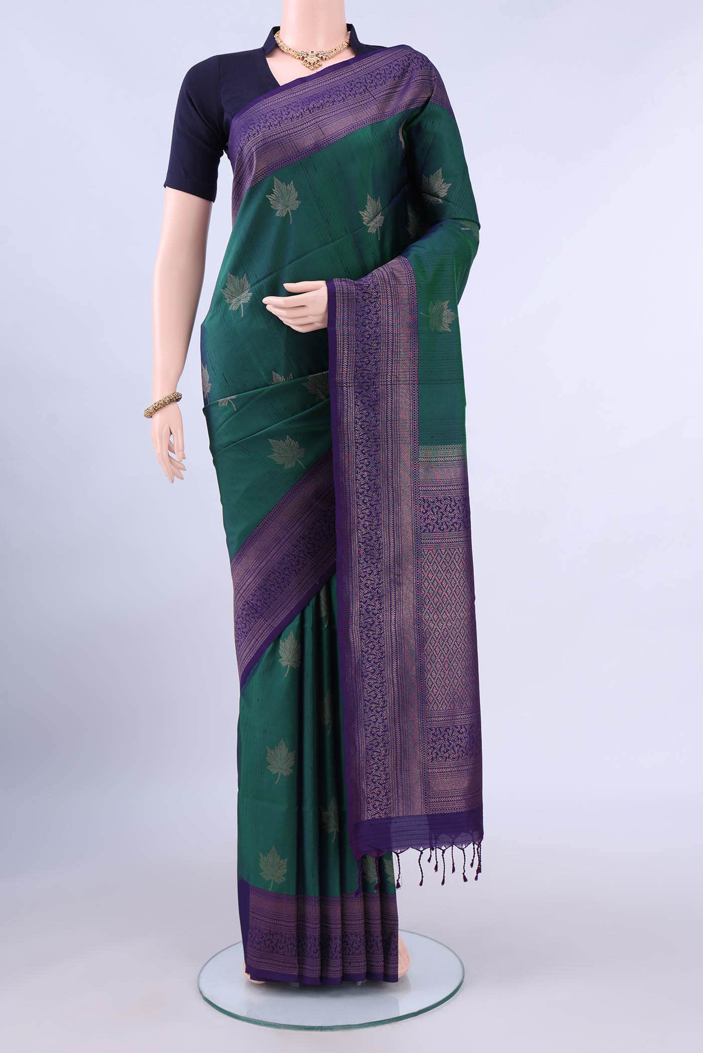 Bottle Green Soft Silk Saree