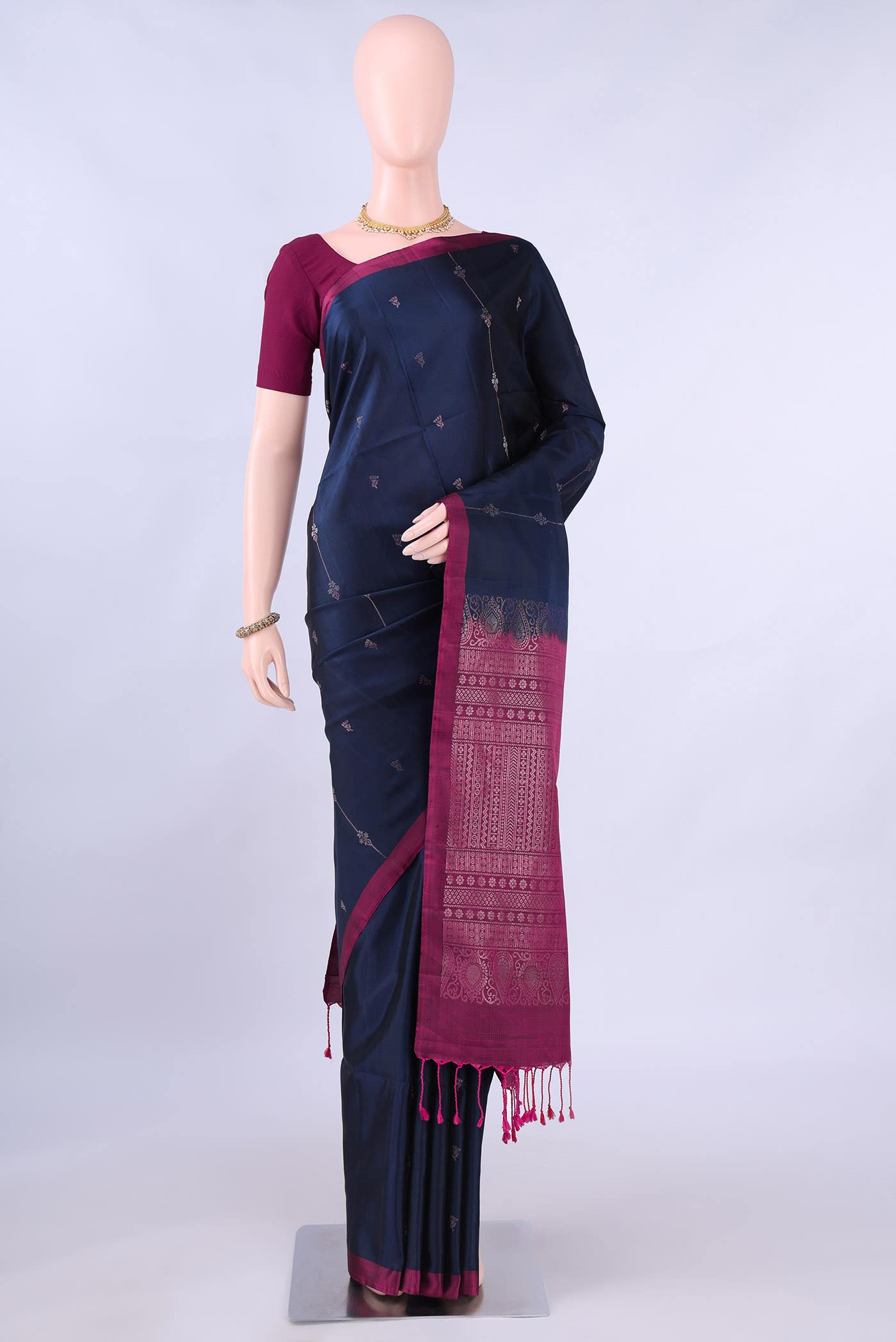 Navy Blue Soft Silk Saree