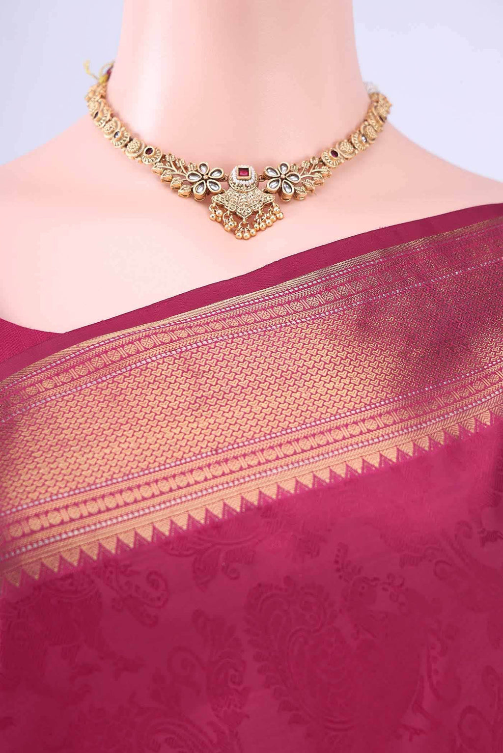 Maroon Kanchipuram Silk Saree