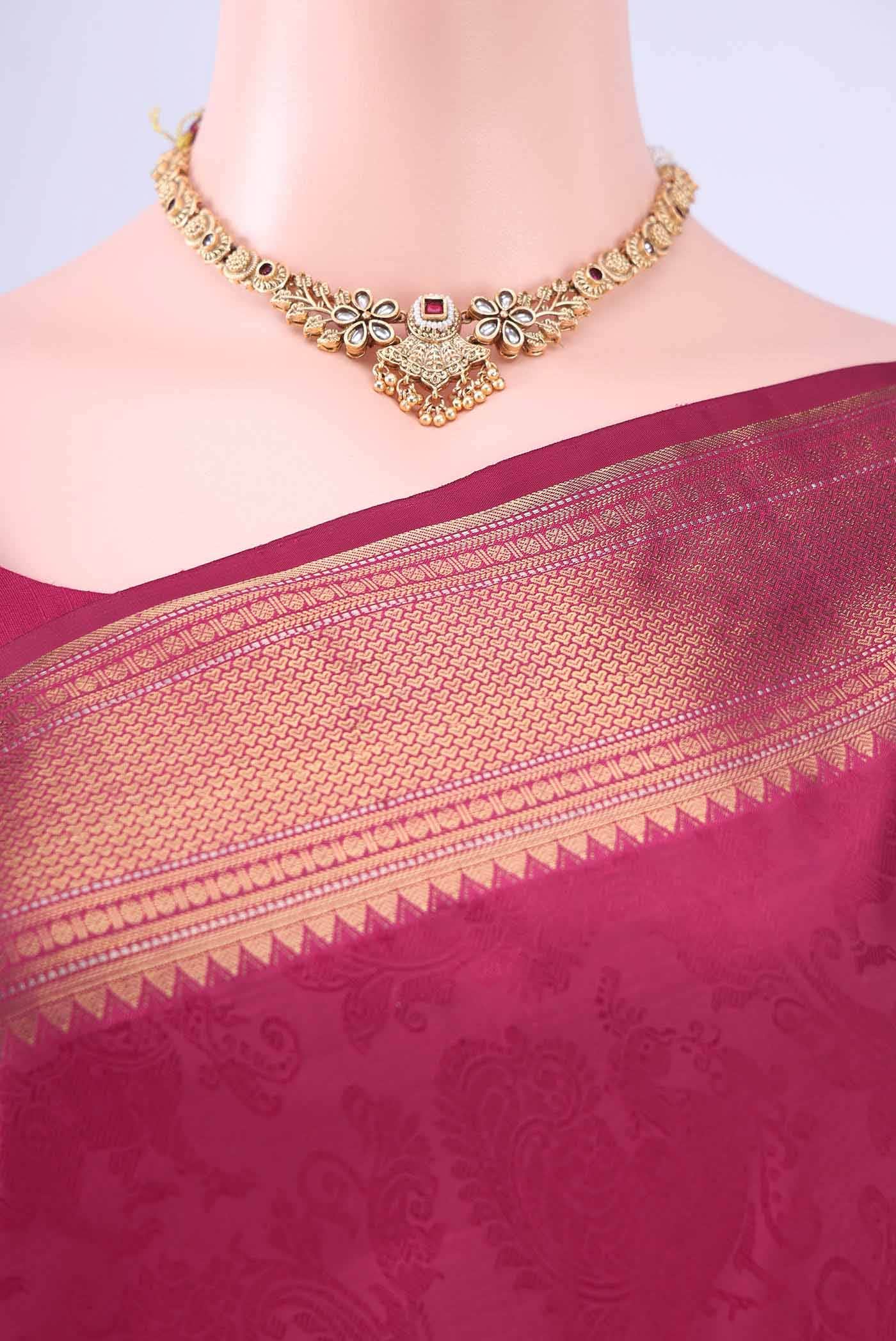 Maroon Kanchipuram Silk Saree