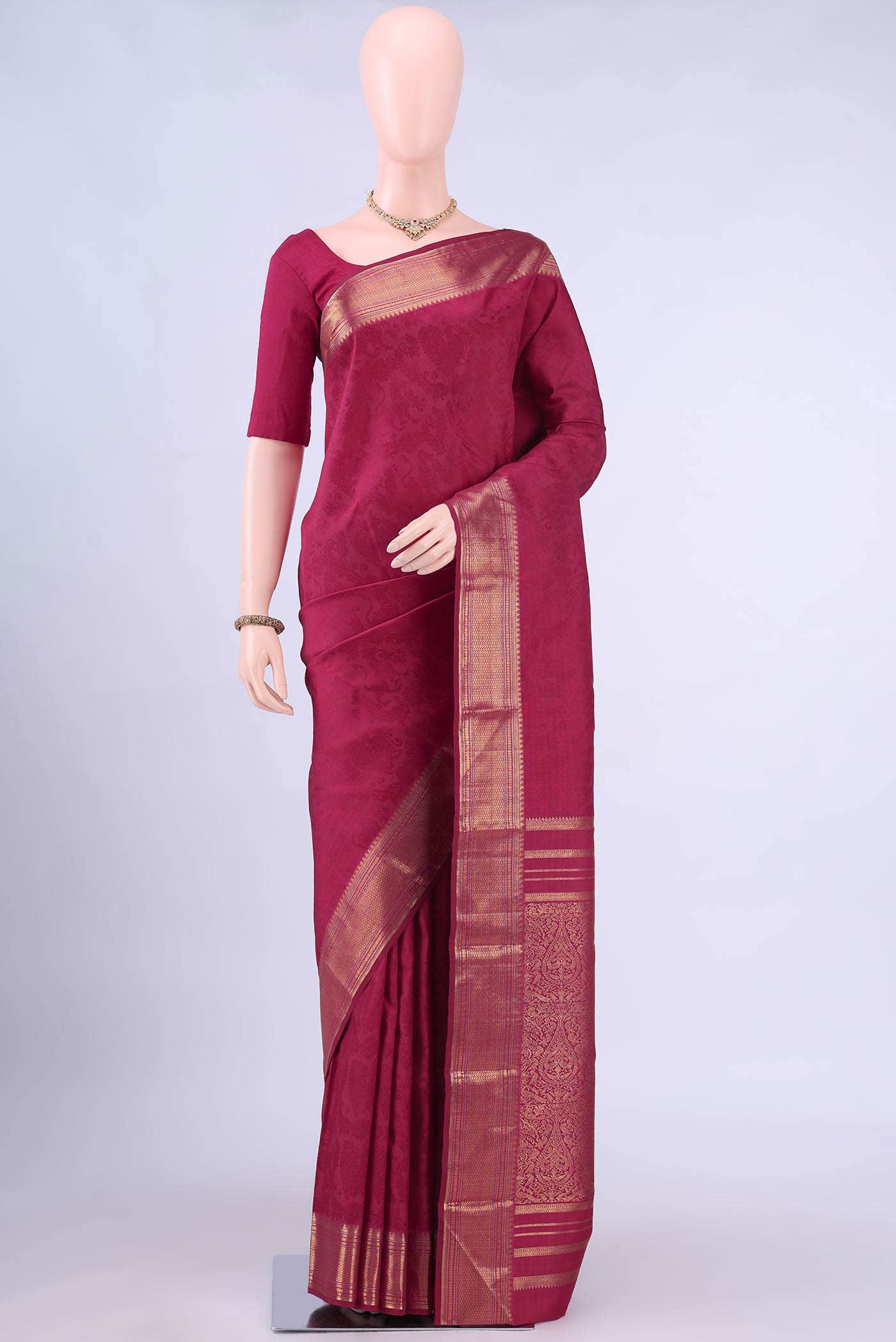 Maroon Kanchipuram Silk Saree