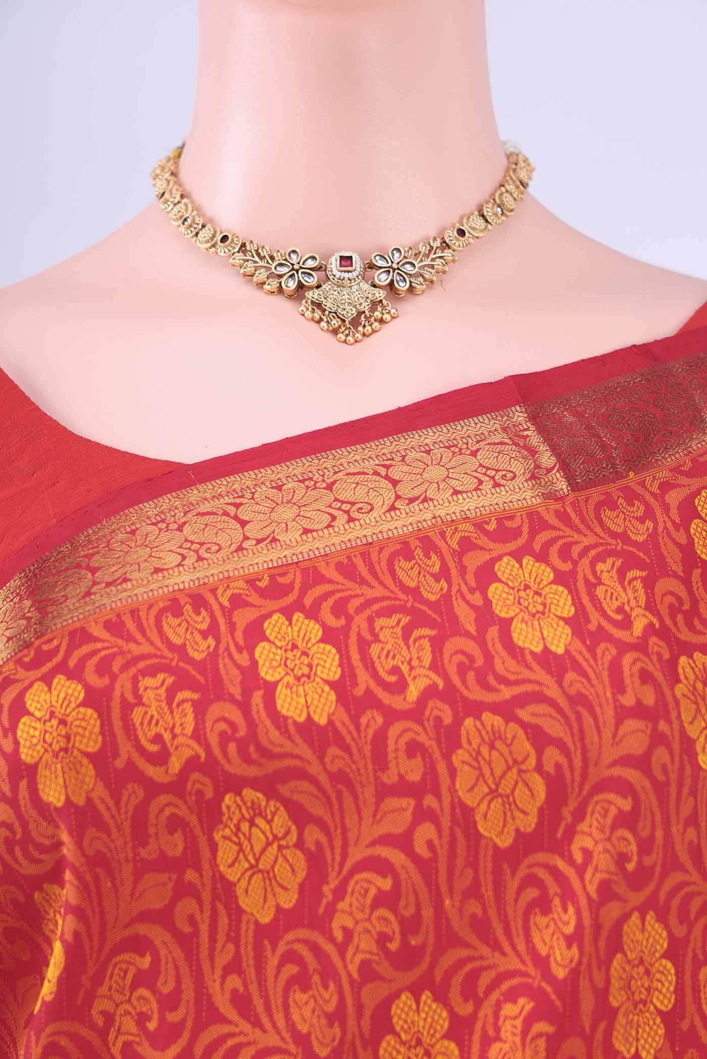Pure Silk Pure Zari Red Kanchipuram Saree