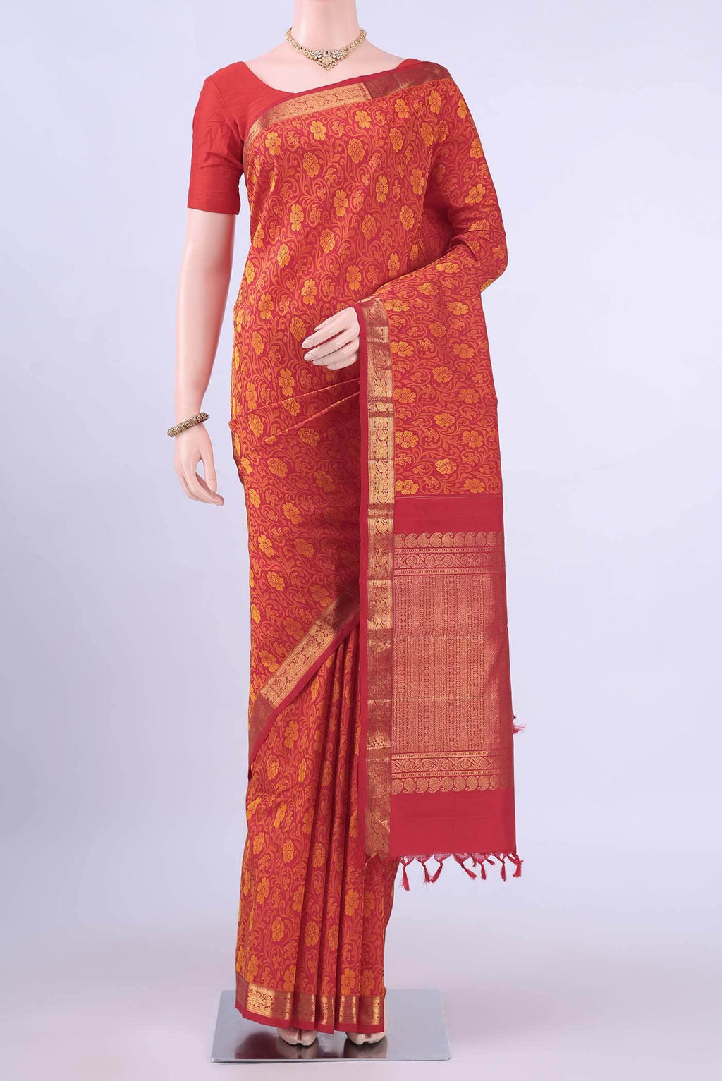 Pure Silk Pure Zari Red Kanchipuram Saree