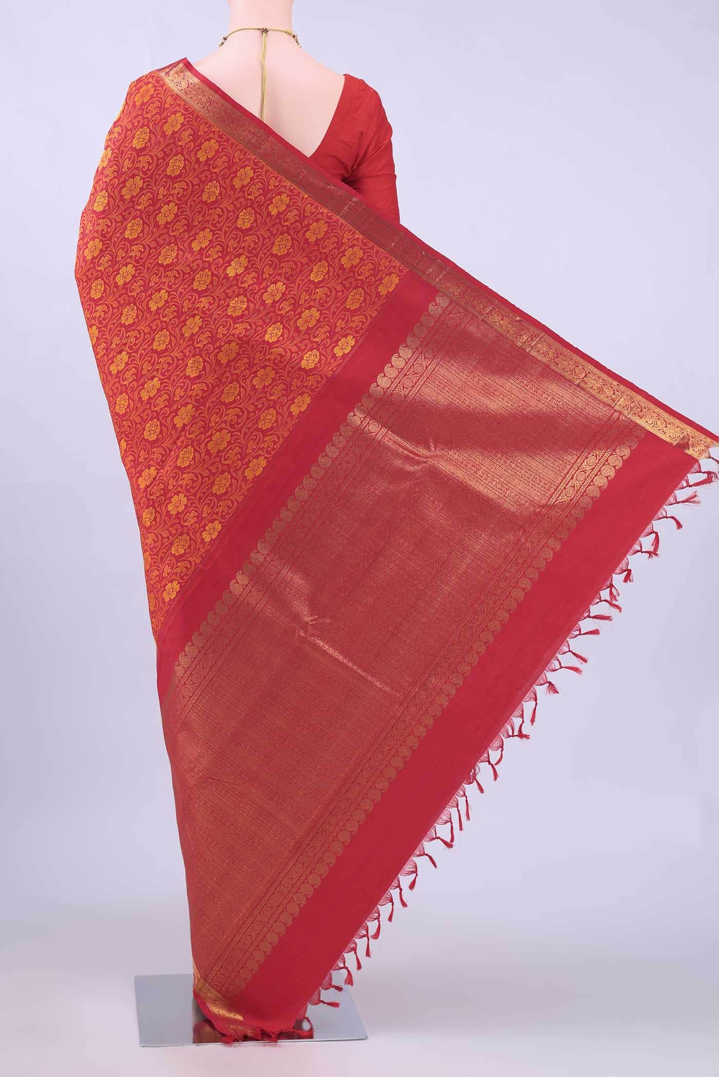 Pure Silk Pure Zari Red Kanchipuram Saree