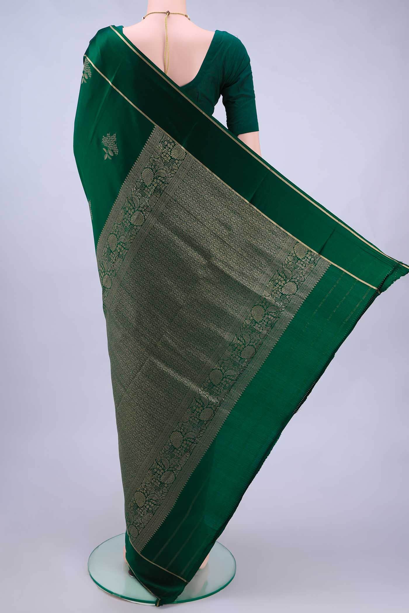 Bottle Green Mysore Crepe Saree
