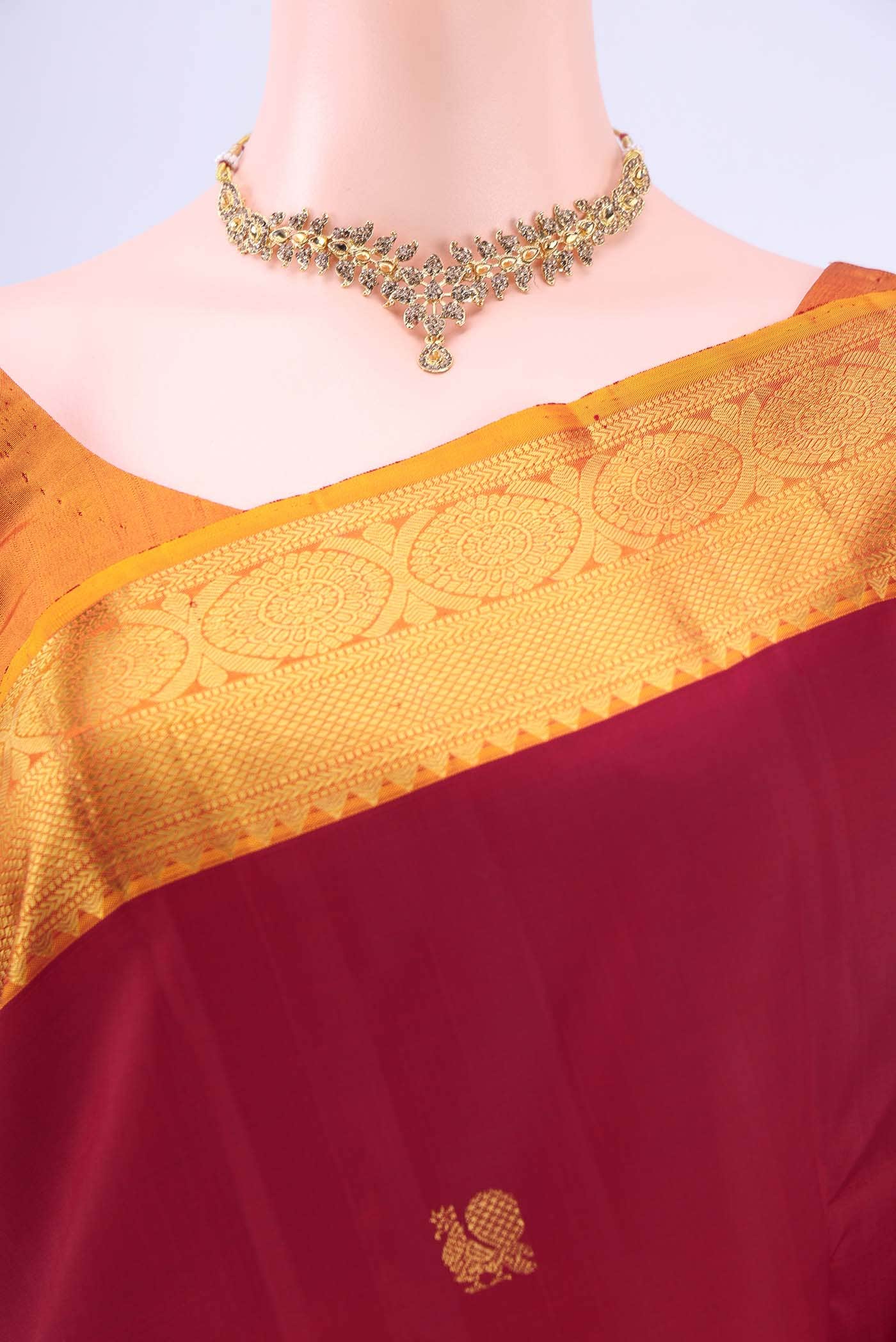 Pure Silk Pure Zari Maroon Kanchipuram Saree
