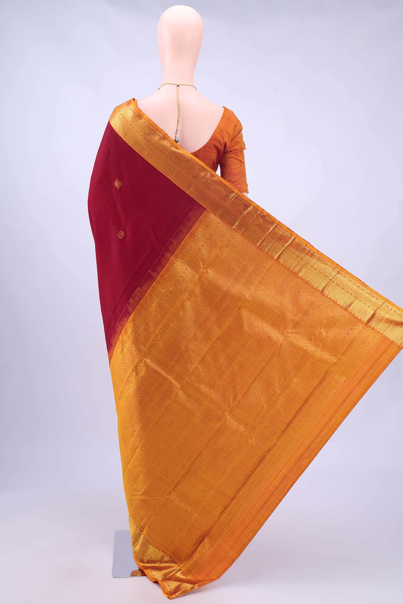 Pure Silk Pure Zari Maroon Kanchipuram Saree