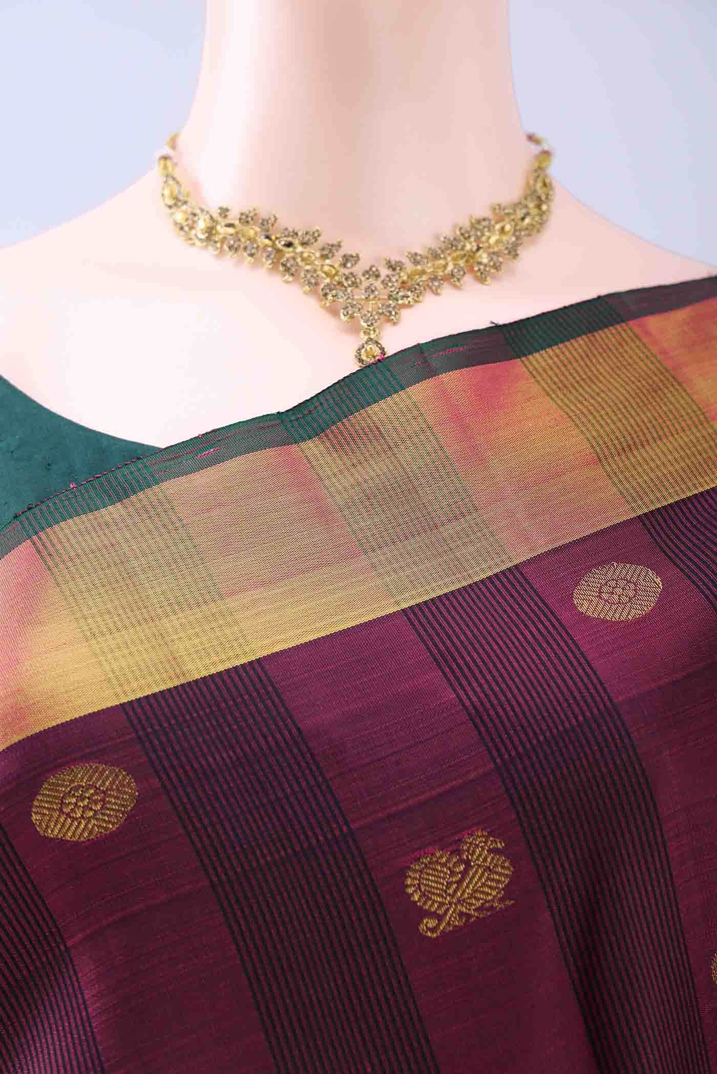Pure Silk Pure Zari Maroon Kanchipuram Saree