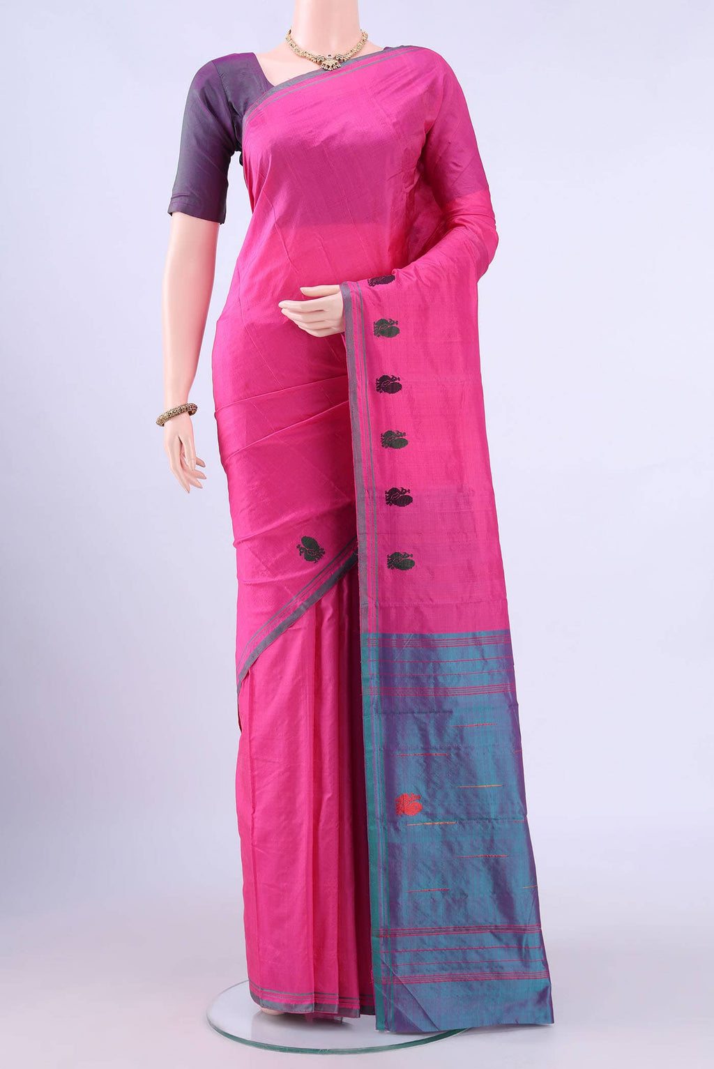 Rani Pink Kanchipuram Silk Saree