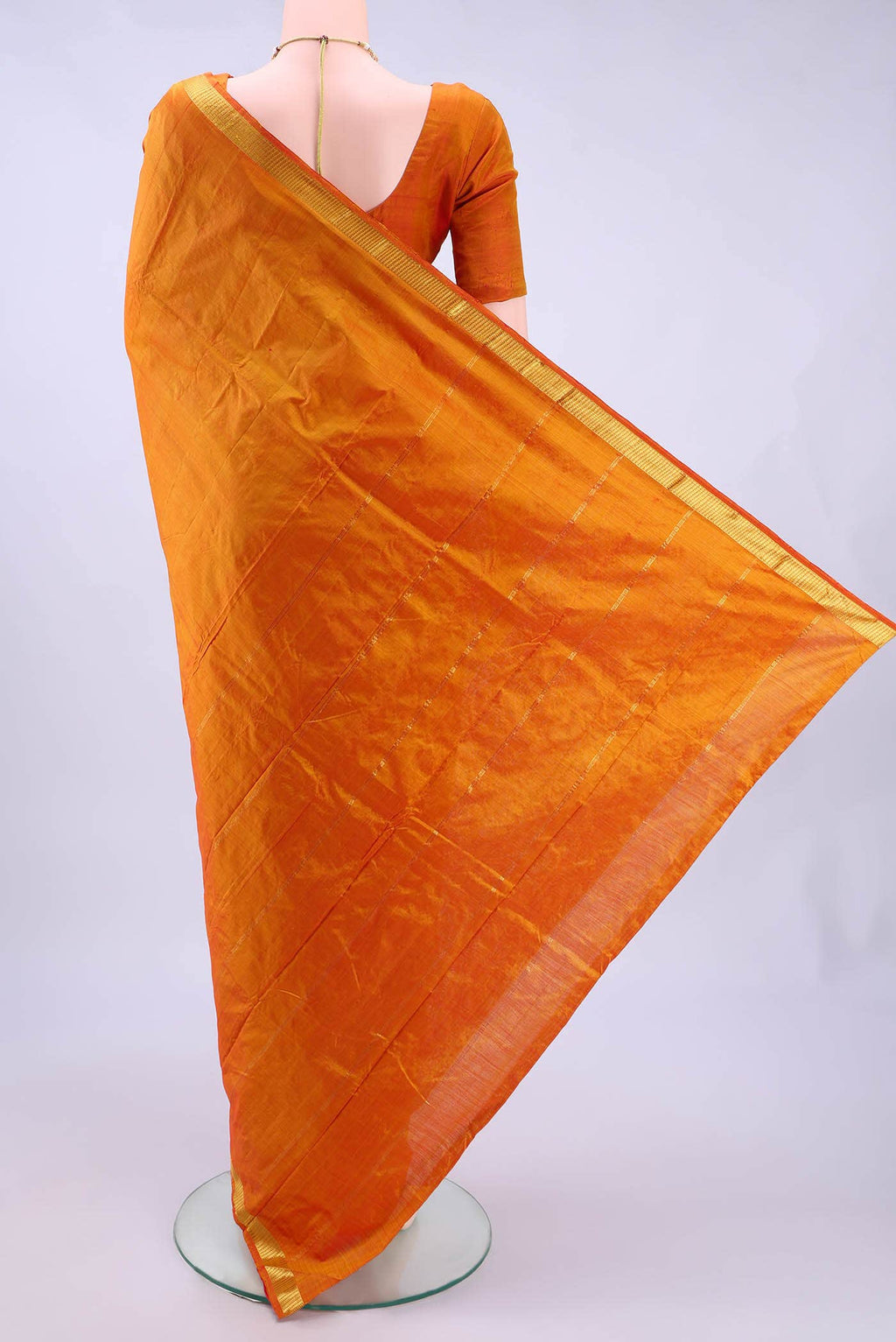 Orange Kanchipuram Silk Saree