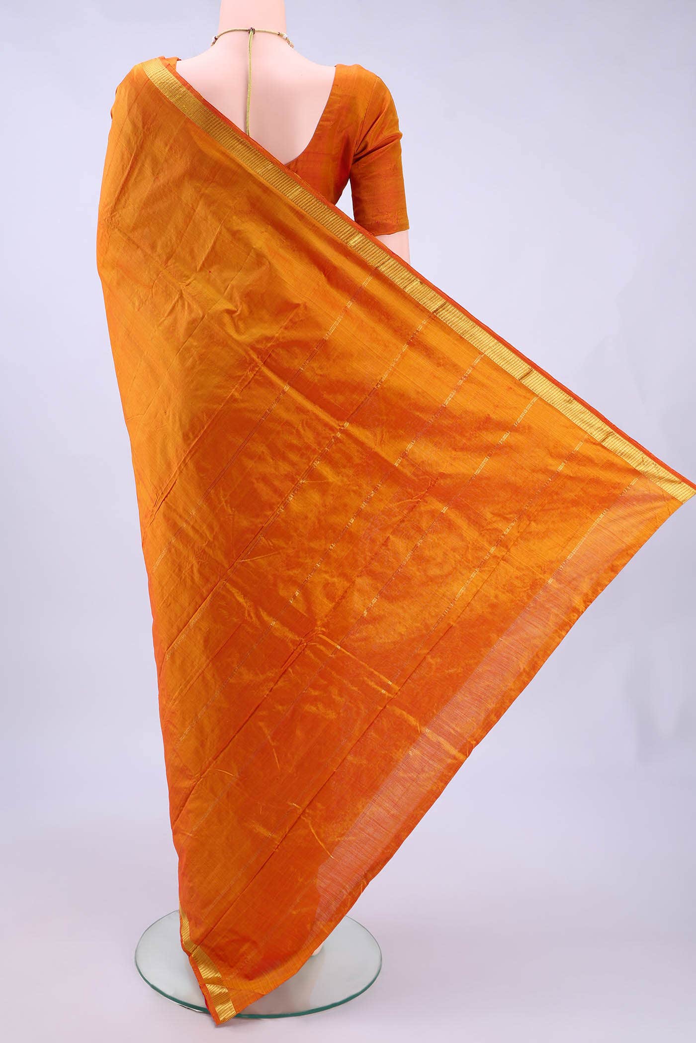 Orange Kanchipuram Silk Saree