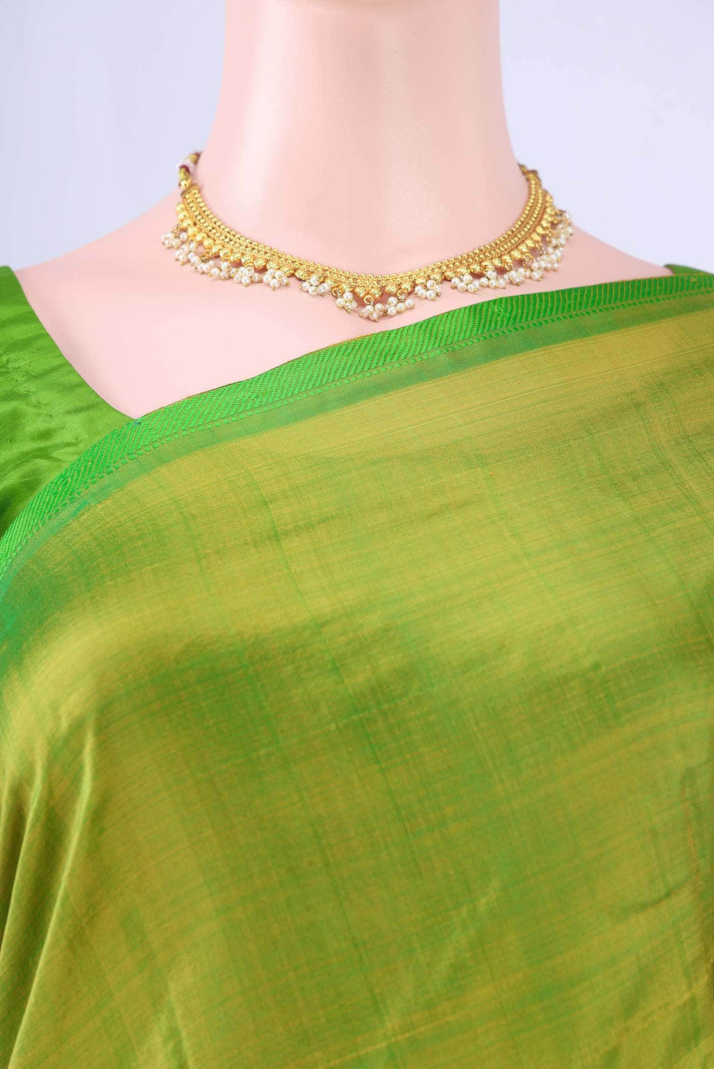 Light Green Dual Tone Kanchipuram Silk Saree