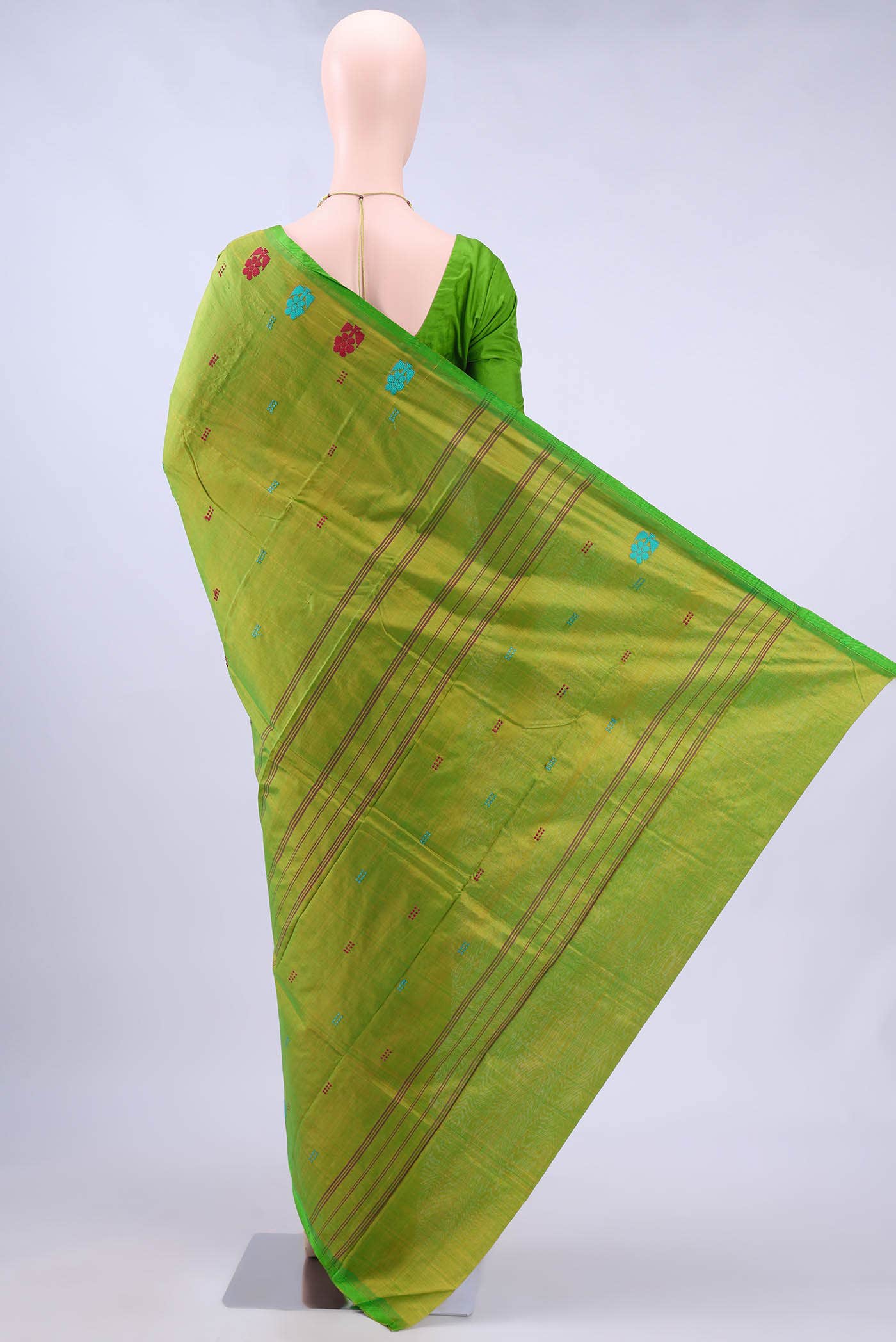 Light Green Dual Tone Kanchipuram Silk Saree