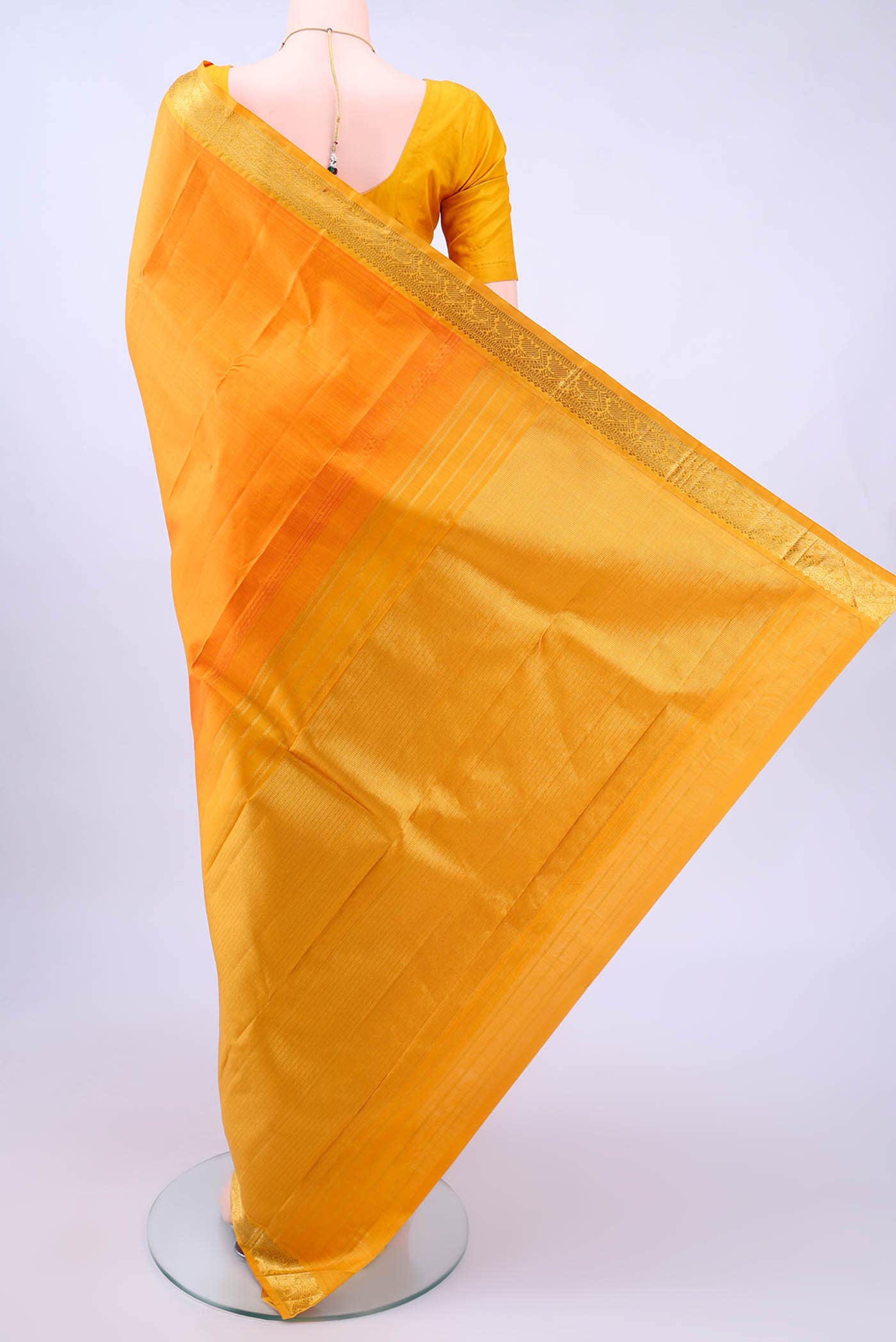 Yellow Dual Tone Kanchipuram Silk Saree