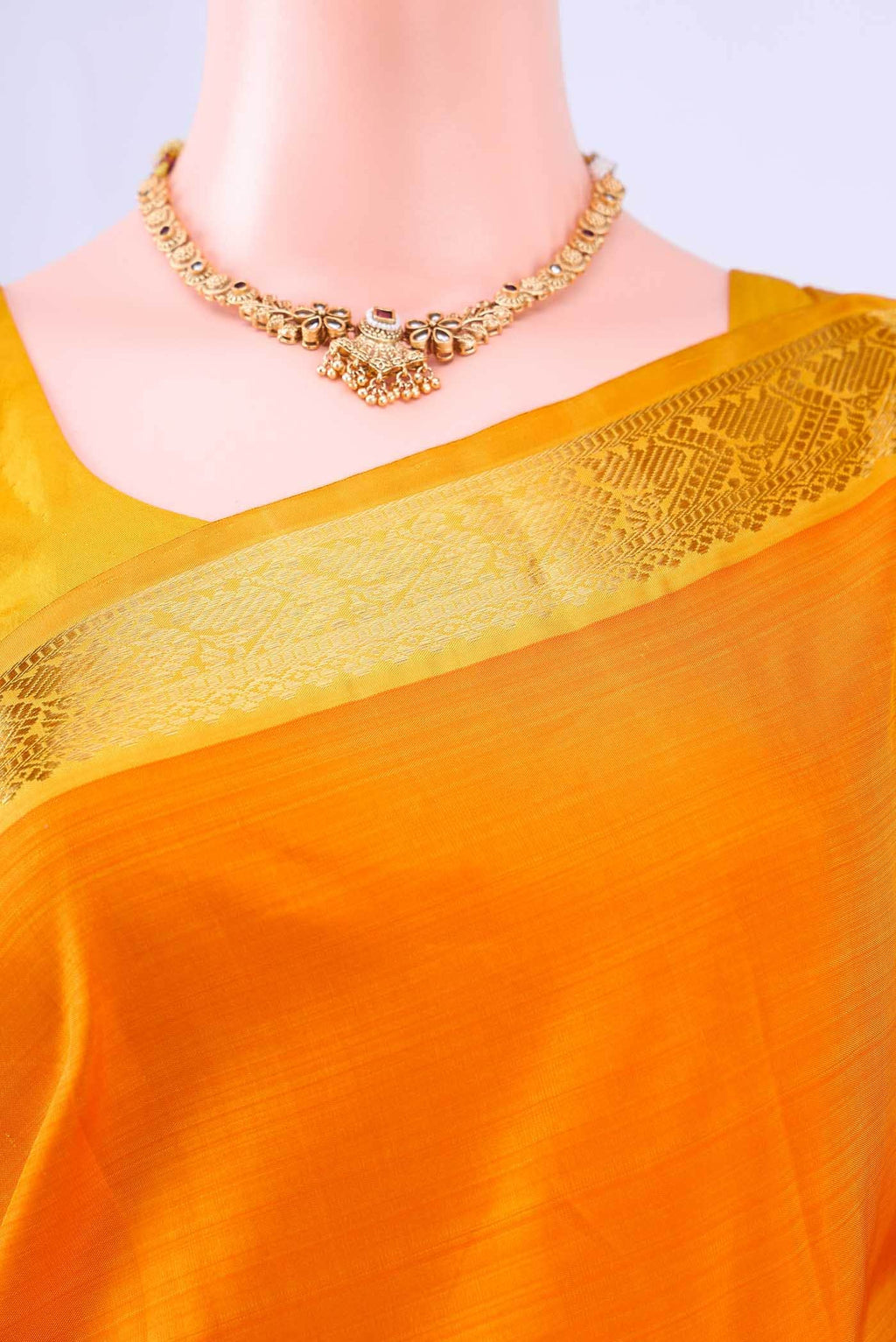 Orange Kanchipuram Silk Saree
