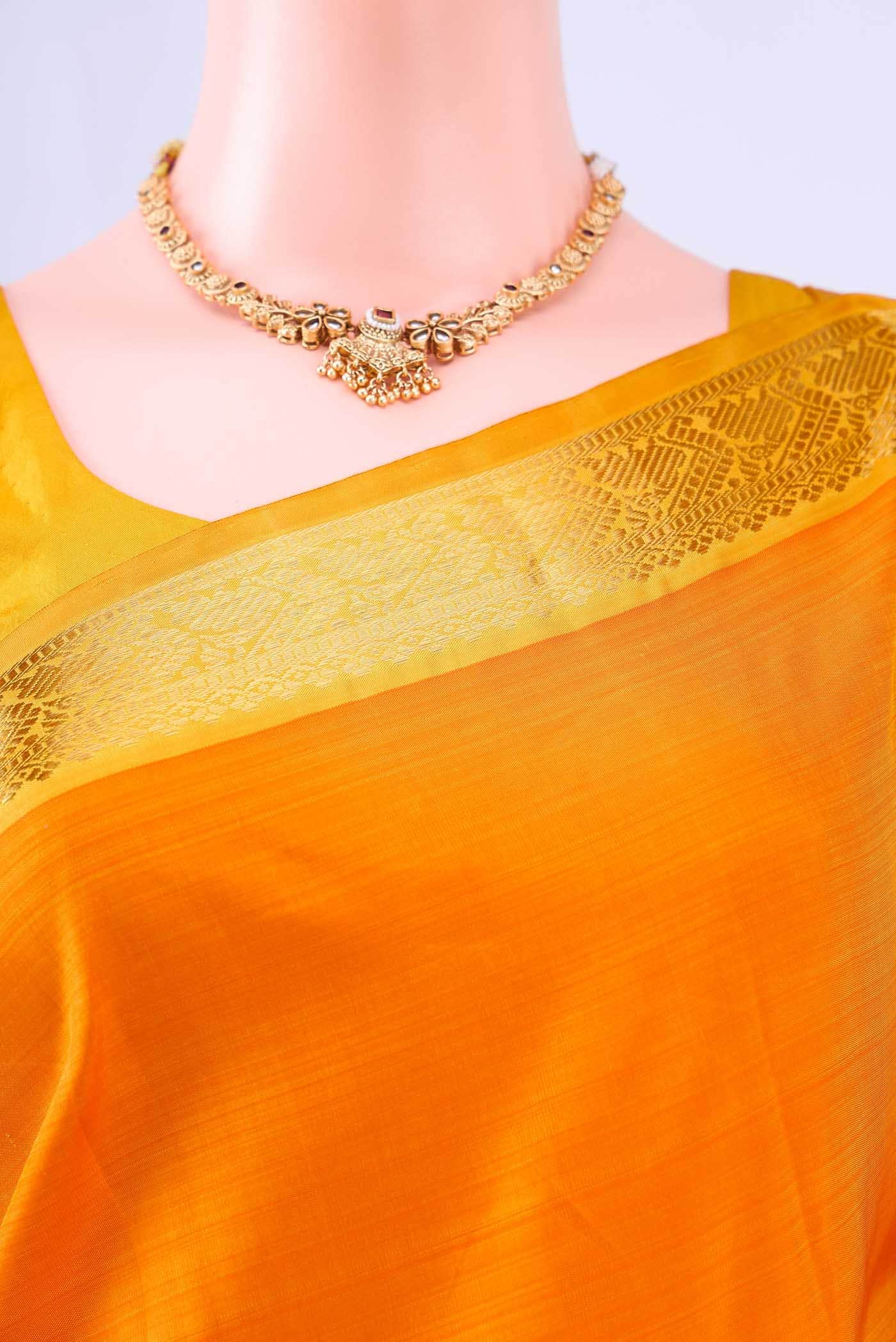 Orange Kanchipuram Silk Saree