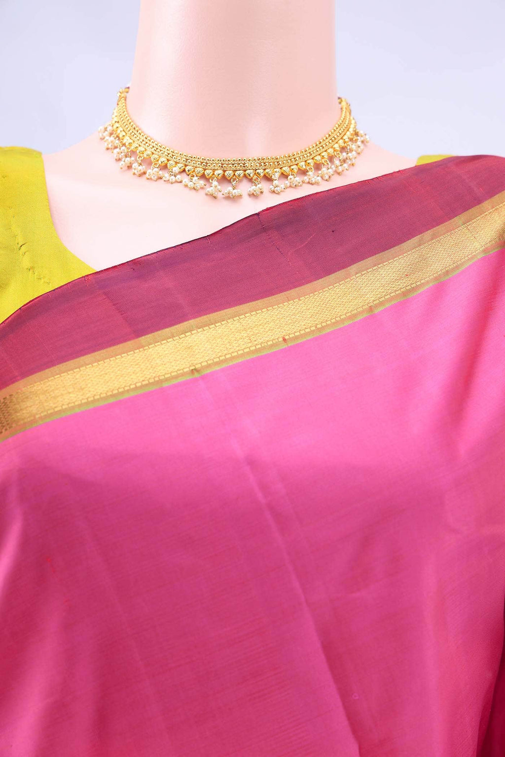 Rani Pink Dual Tone Kanchipuram Silk Saree