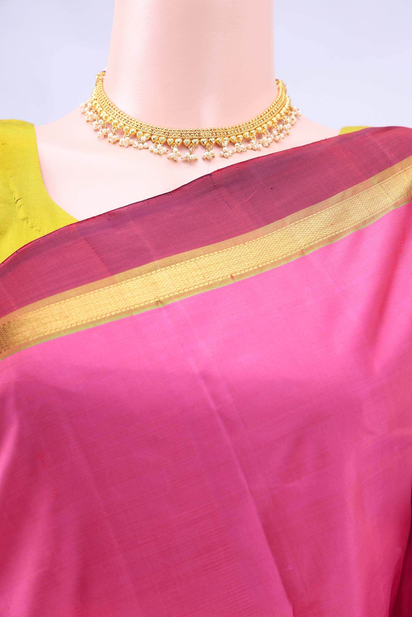 Rani Pink Dual Tone Kanchipuram Silk Saree